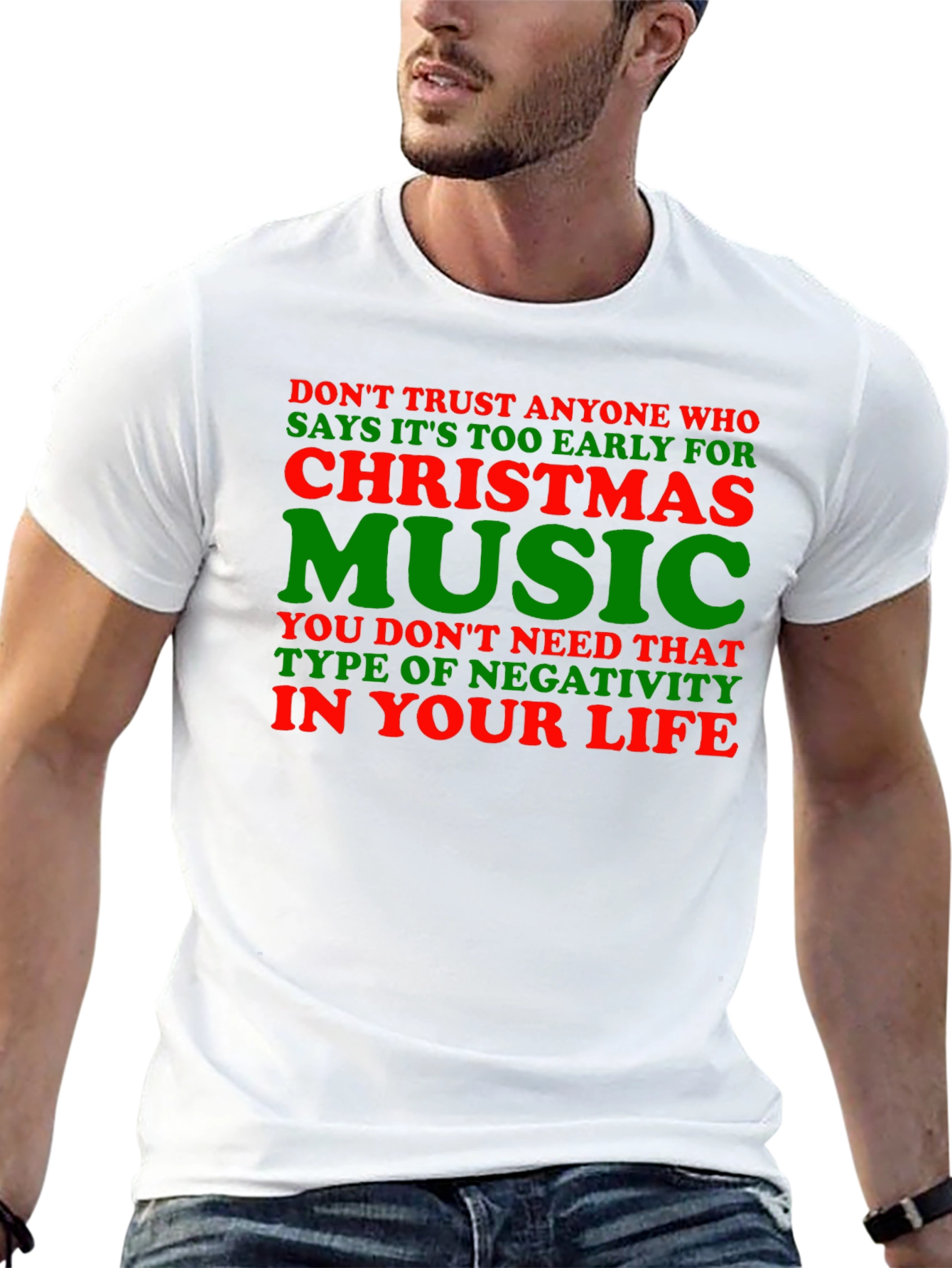 Christmas Music Humor Tee: Trust No Grinch!