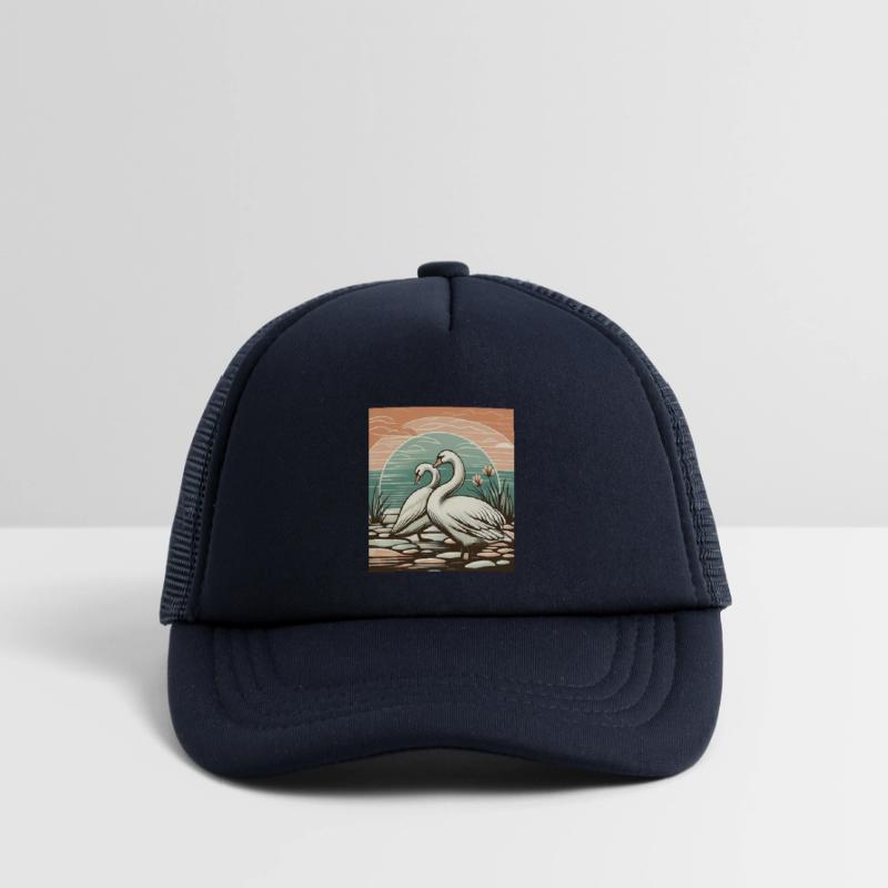 Serene Swan Duo Sunset Scene