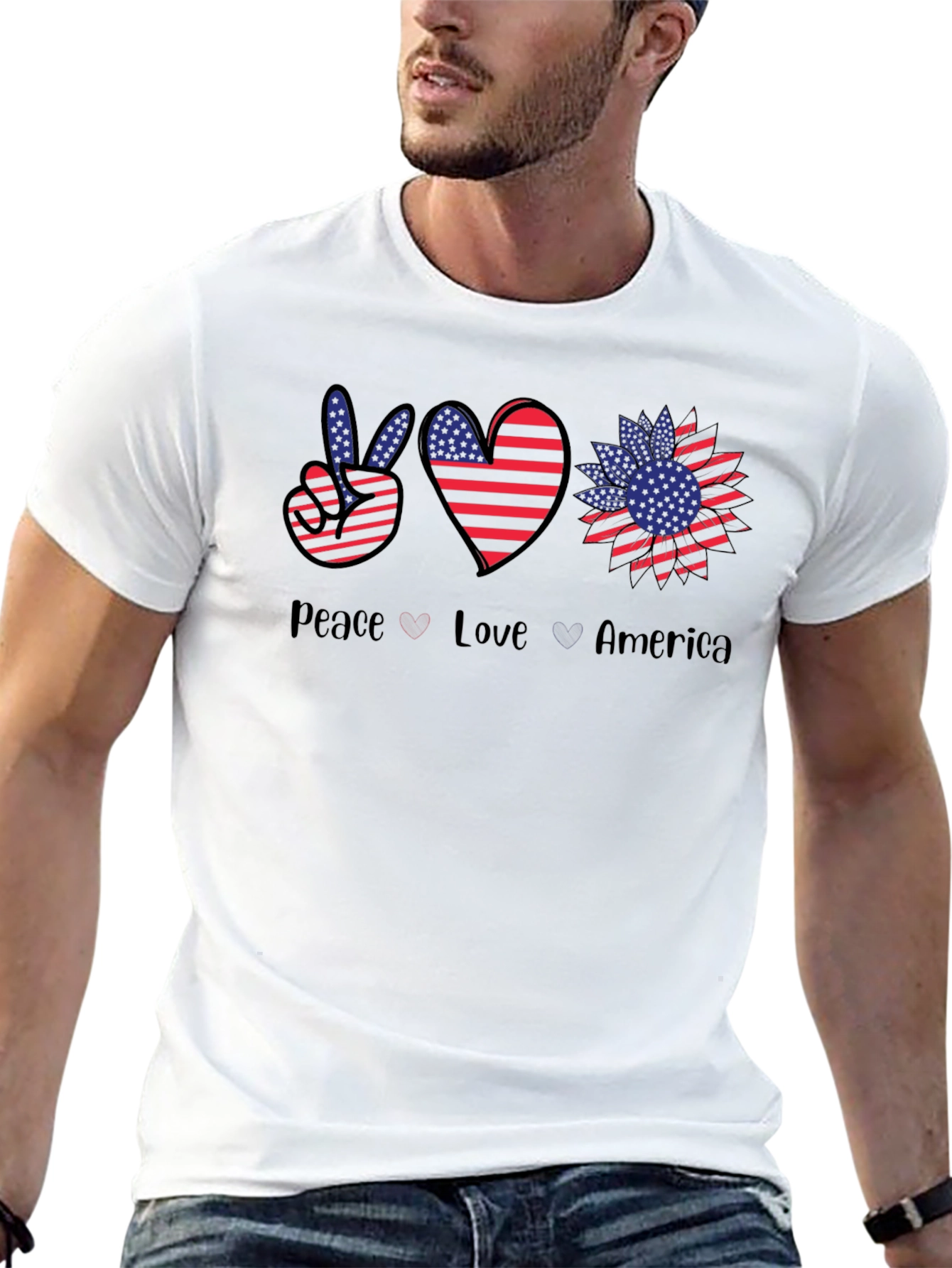 Peace Love America Graphic T-Shirt