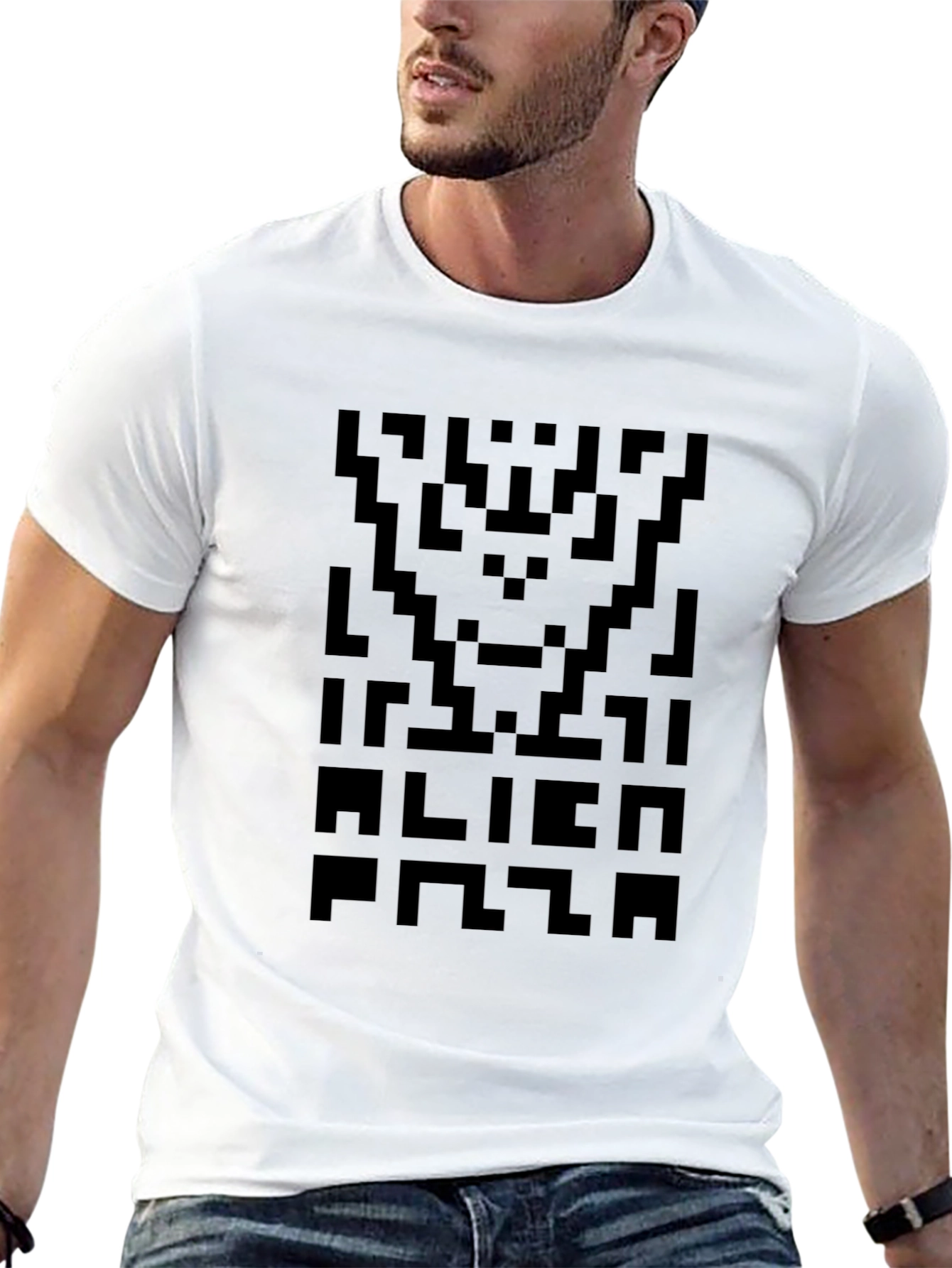Pixel Alien Plaza Black T-Shirt