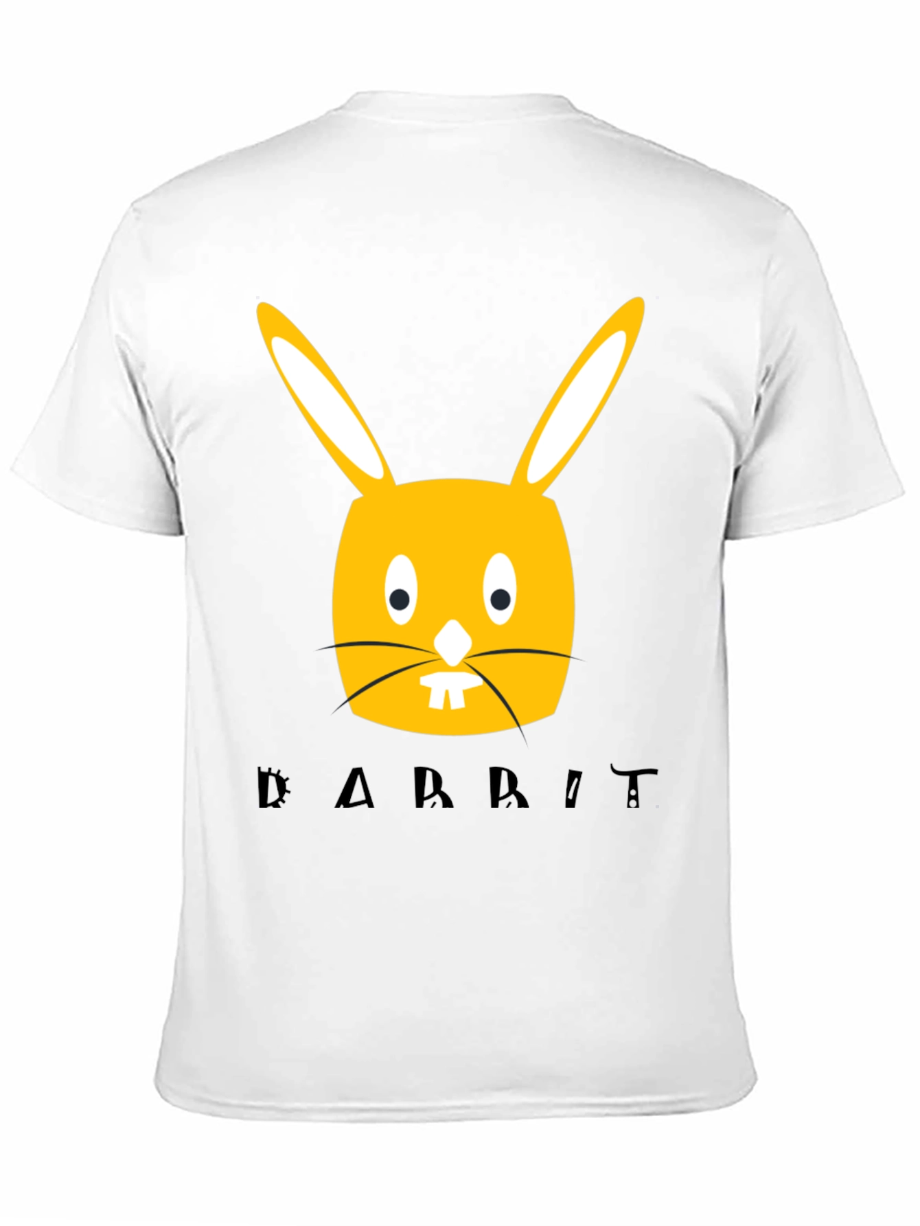 Black T-Shirt with Yellow Rabbit Graphic