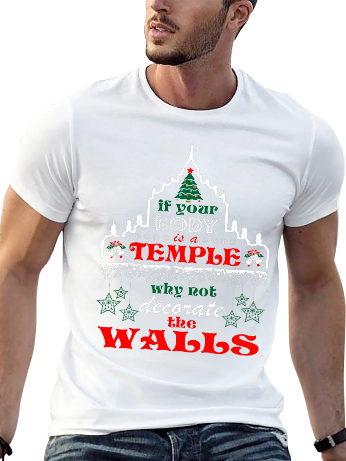 Funny Christmas Body Temple Graphic Tee