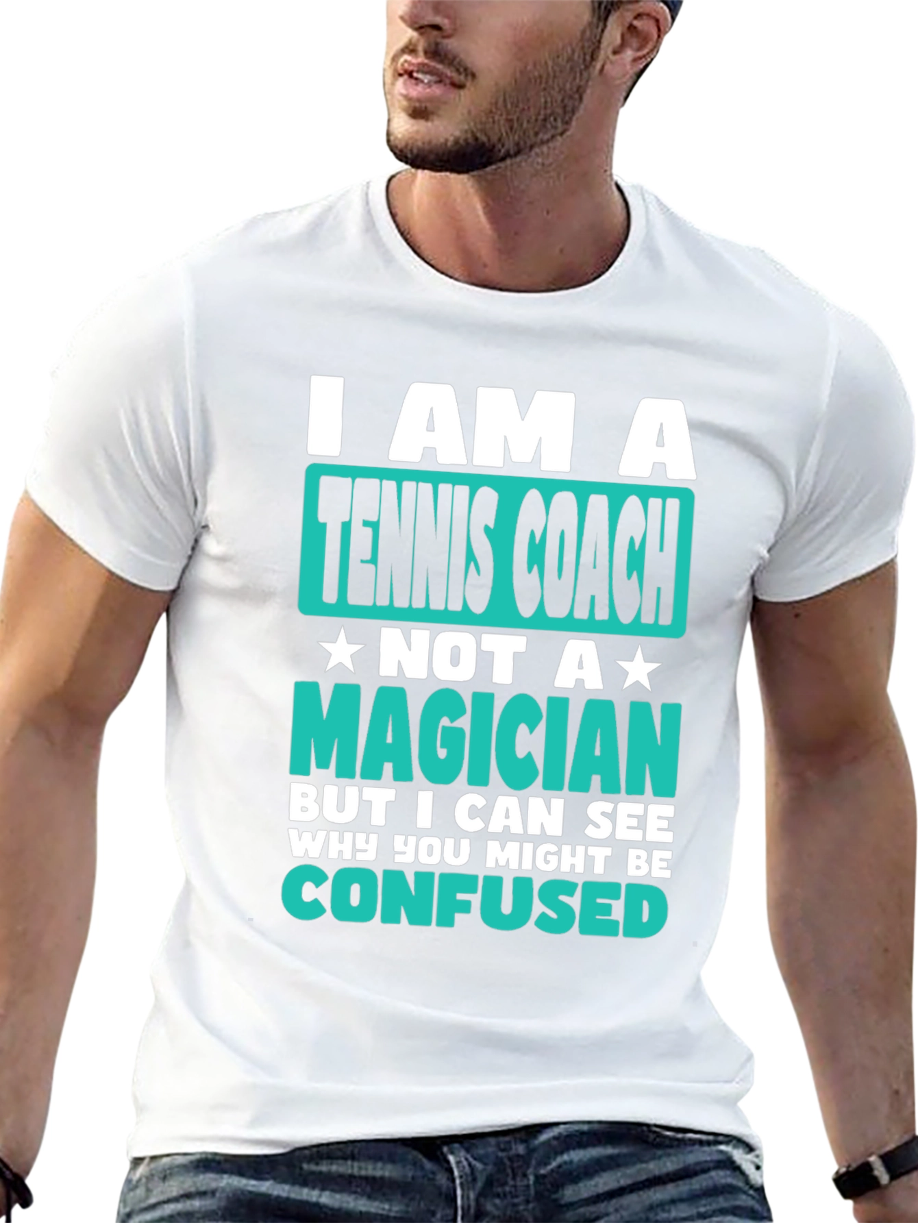 Tennis Coach T-Shirt - Not a Magician Funny Tee