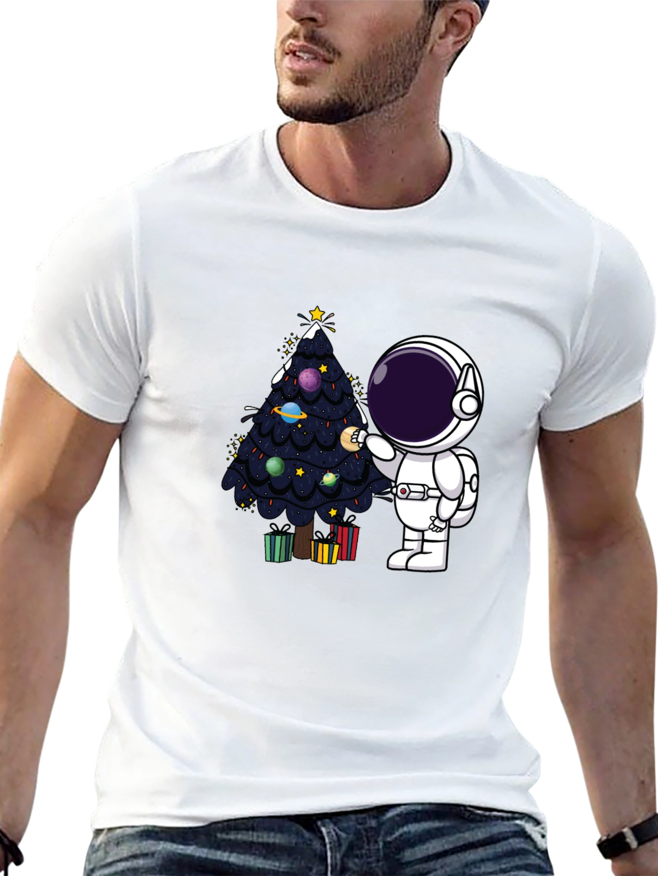 Astronaut Christmas Tree T-Shirt