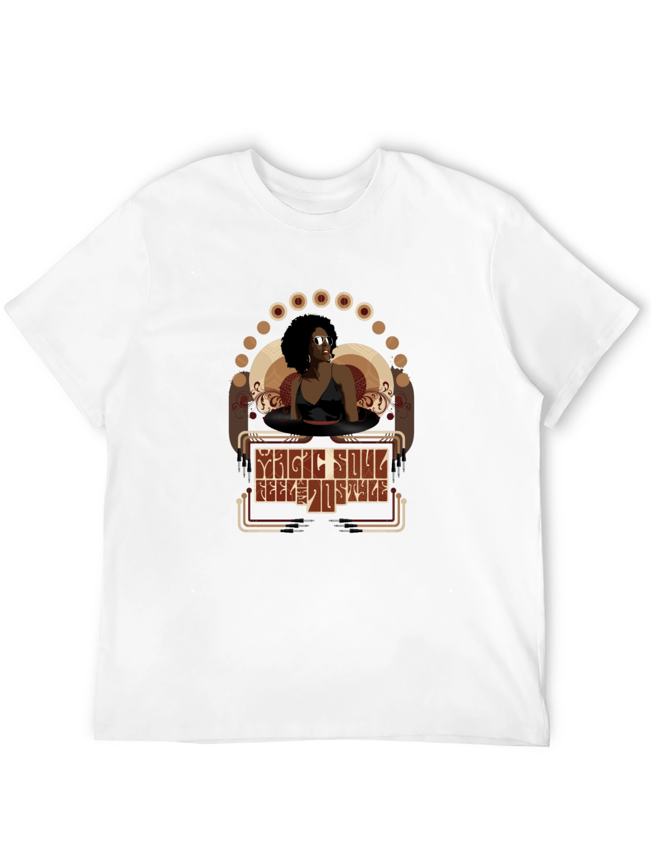 Magic Soul Female Portrait Black T-Shirt