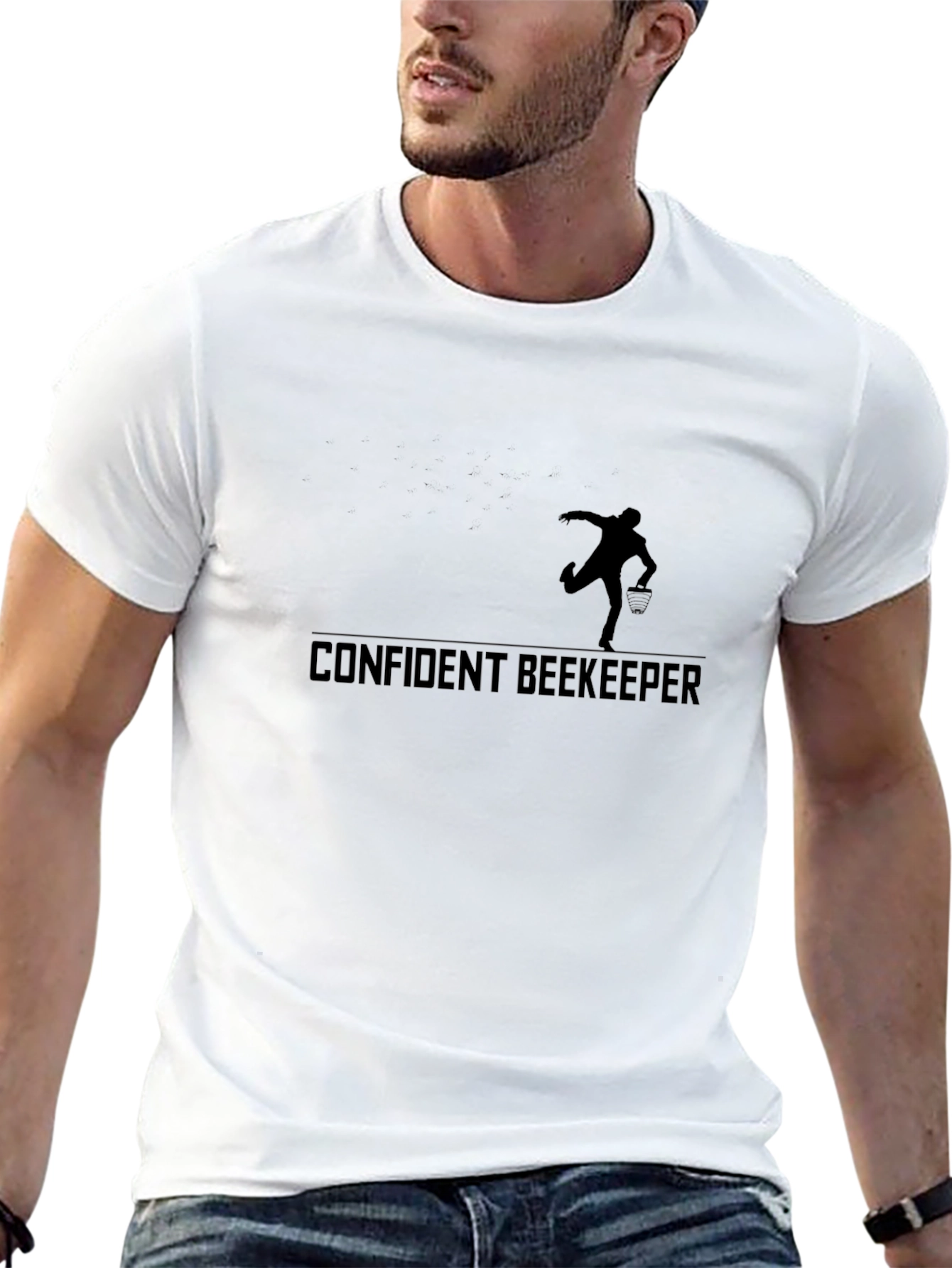 Confident Beekeeper Black T-Shirt