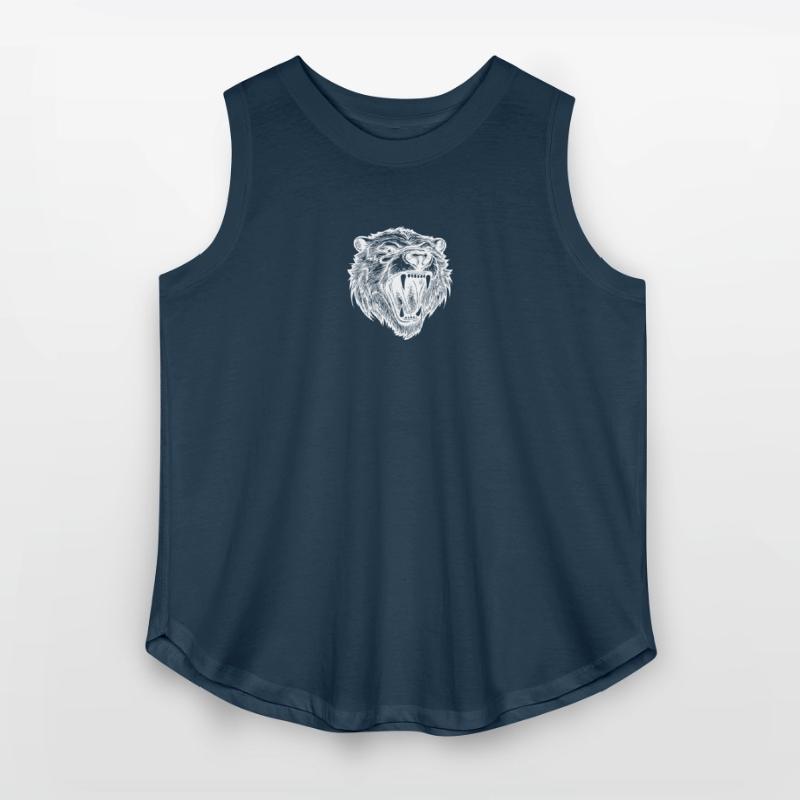 Tattoo Style Bear Head With Sharp Teeth