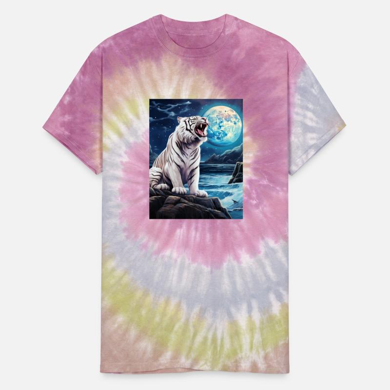 Tiger Roaring at Moon