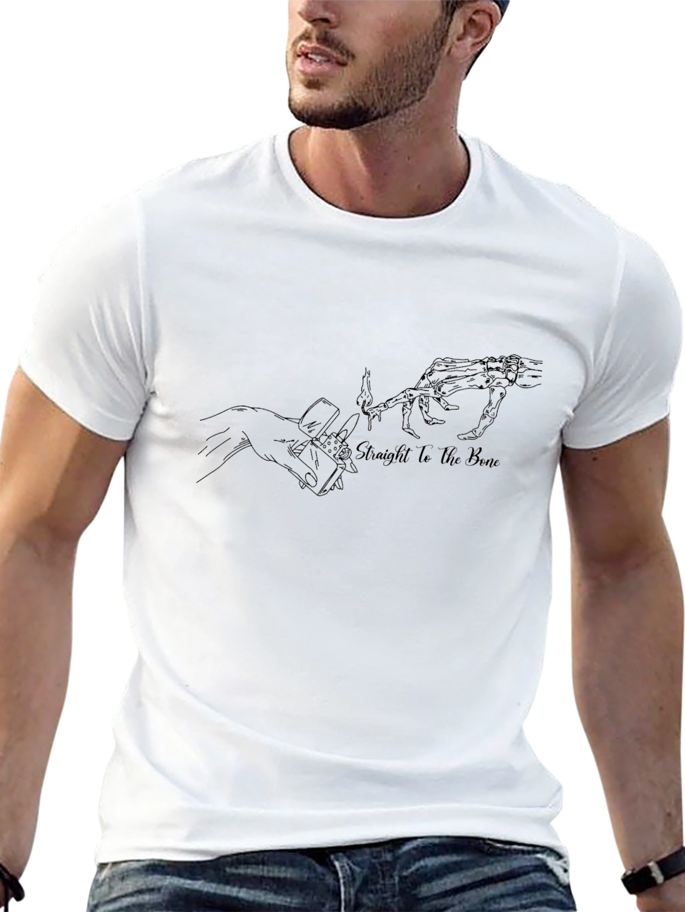 Straight to the Bone Black Graphic Tee