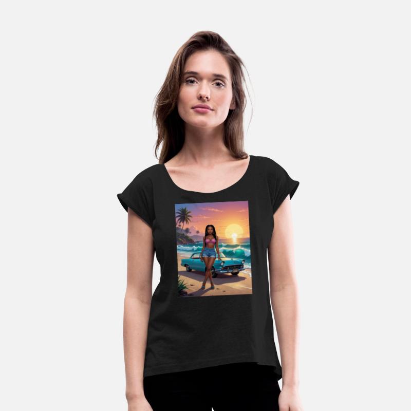 Tropical Sunset Beach Scene Dress Design
