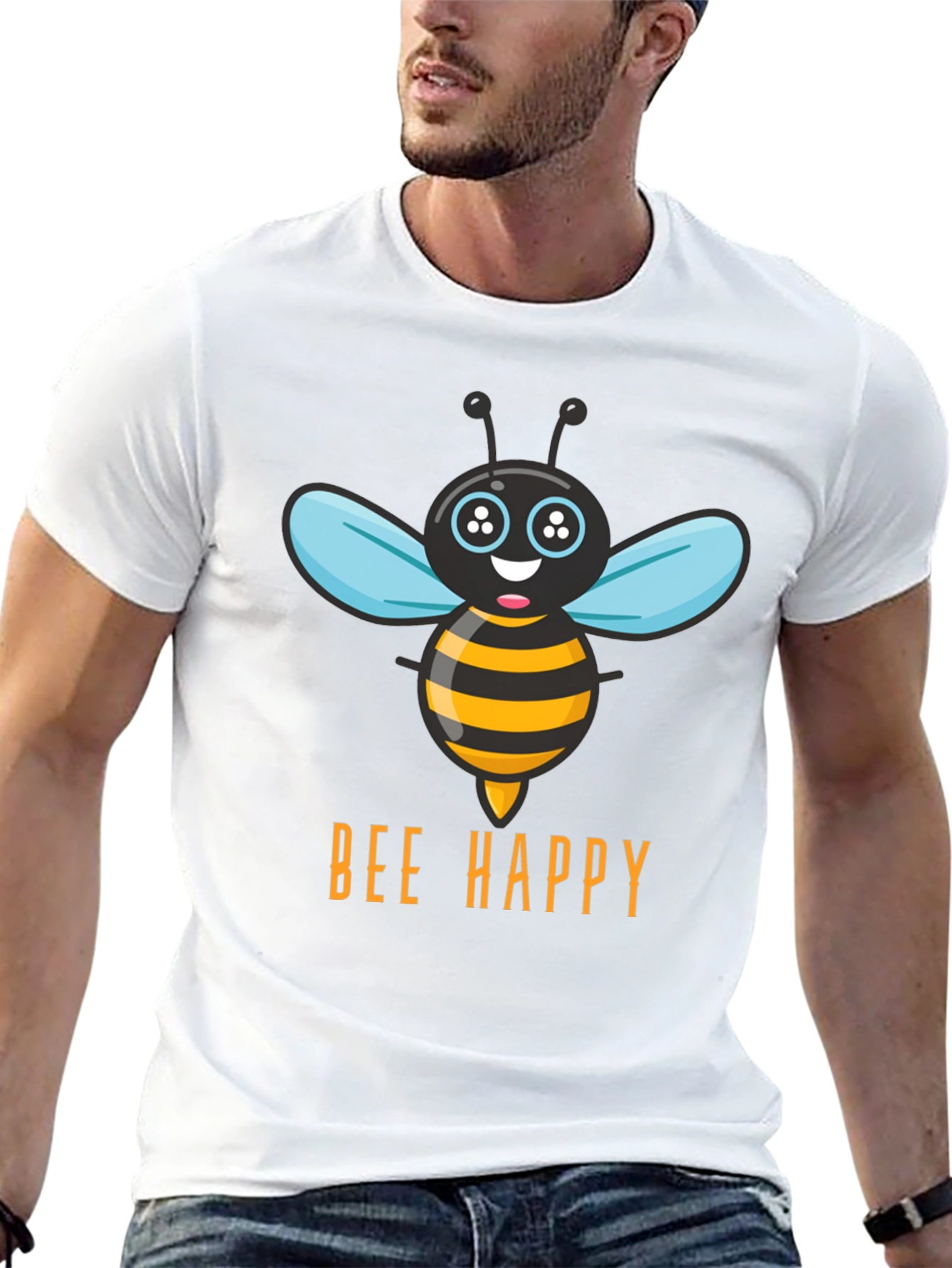 Bee Happy T-Shirt - Mens Graphic Tee