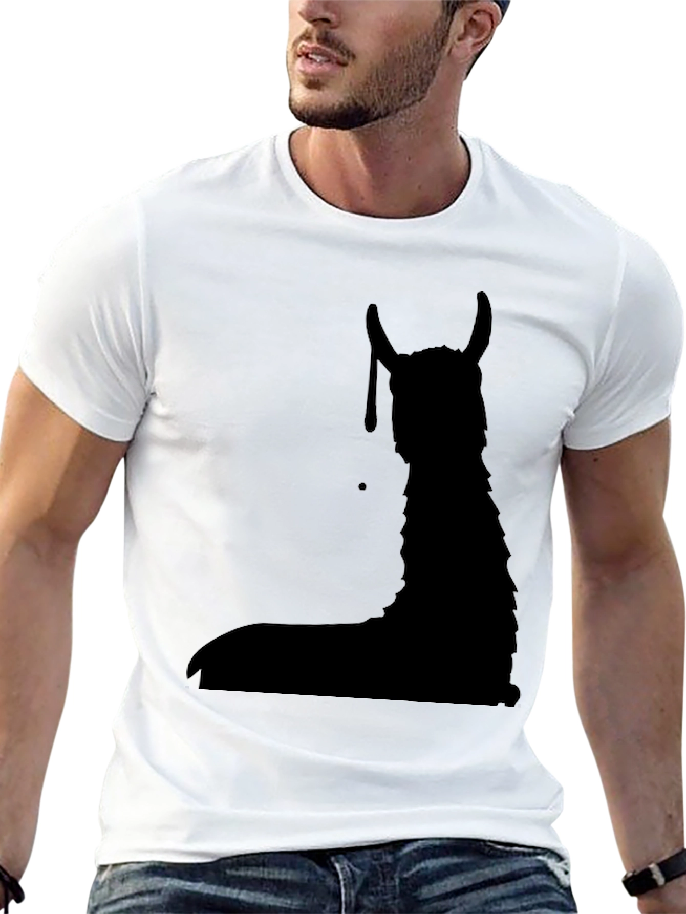 Llama Silhouette Black Graphic Tee