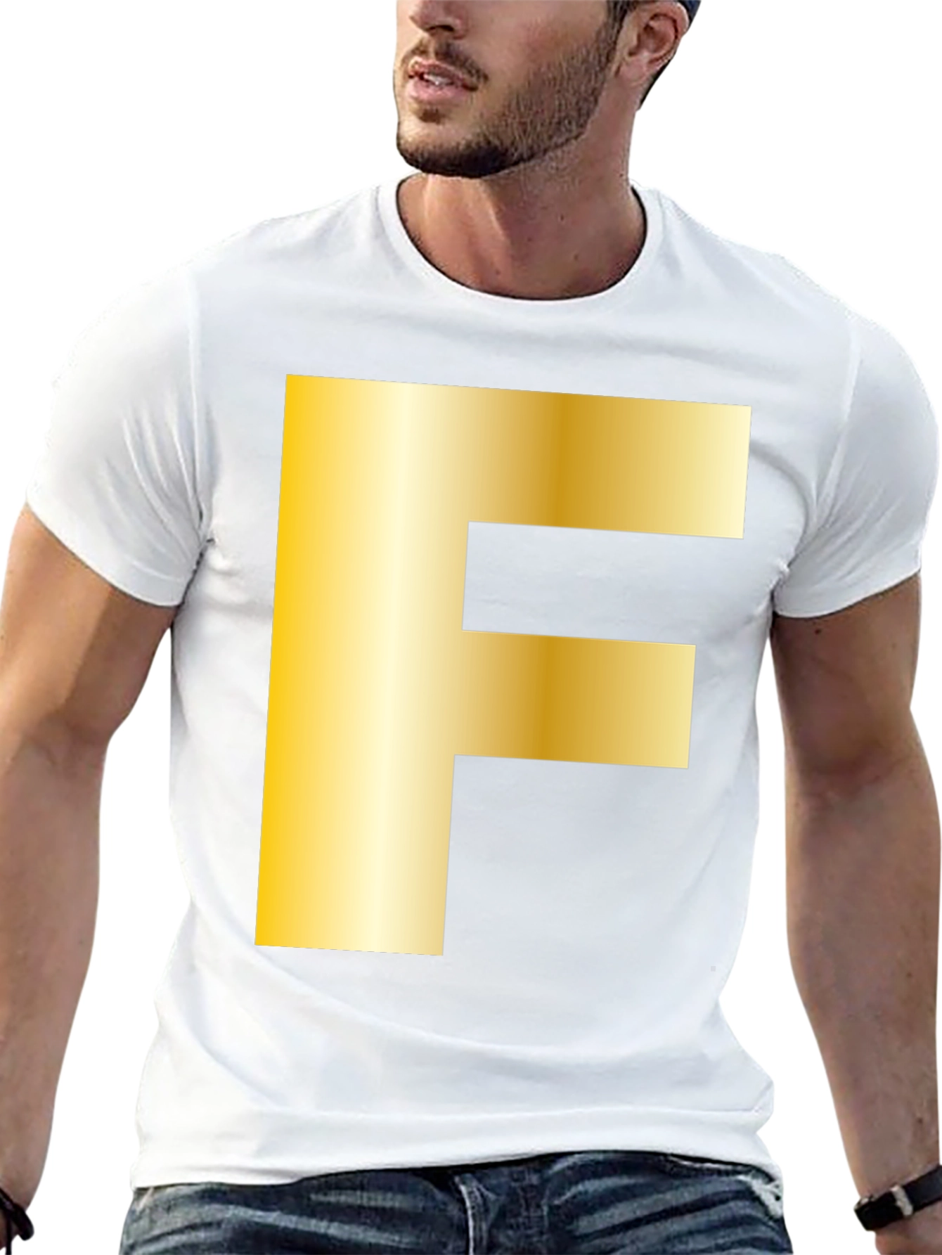 Golden F Graphic Black T-Shirt