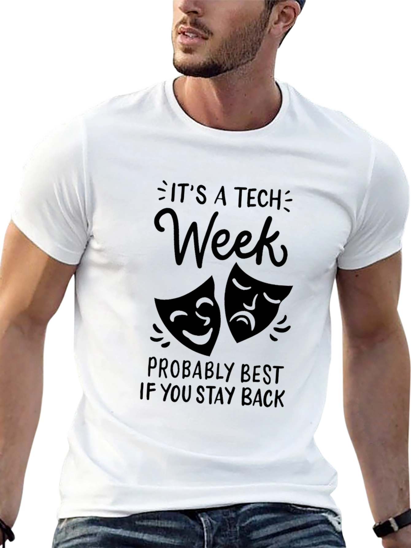 Tech Week Drama Masks Graphic T-Shirt