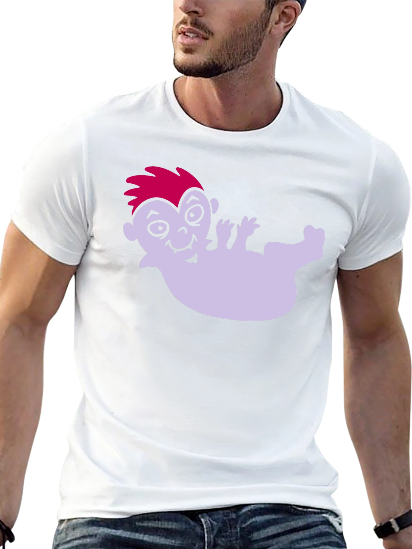 Cartoon Vampire on Black Tee