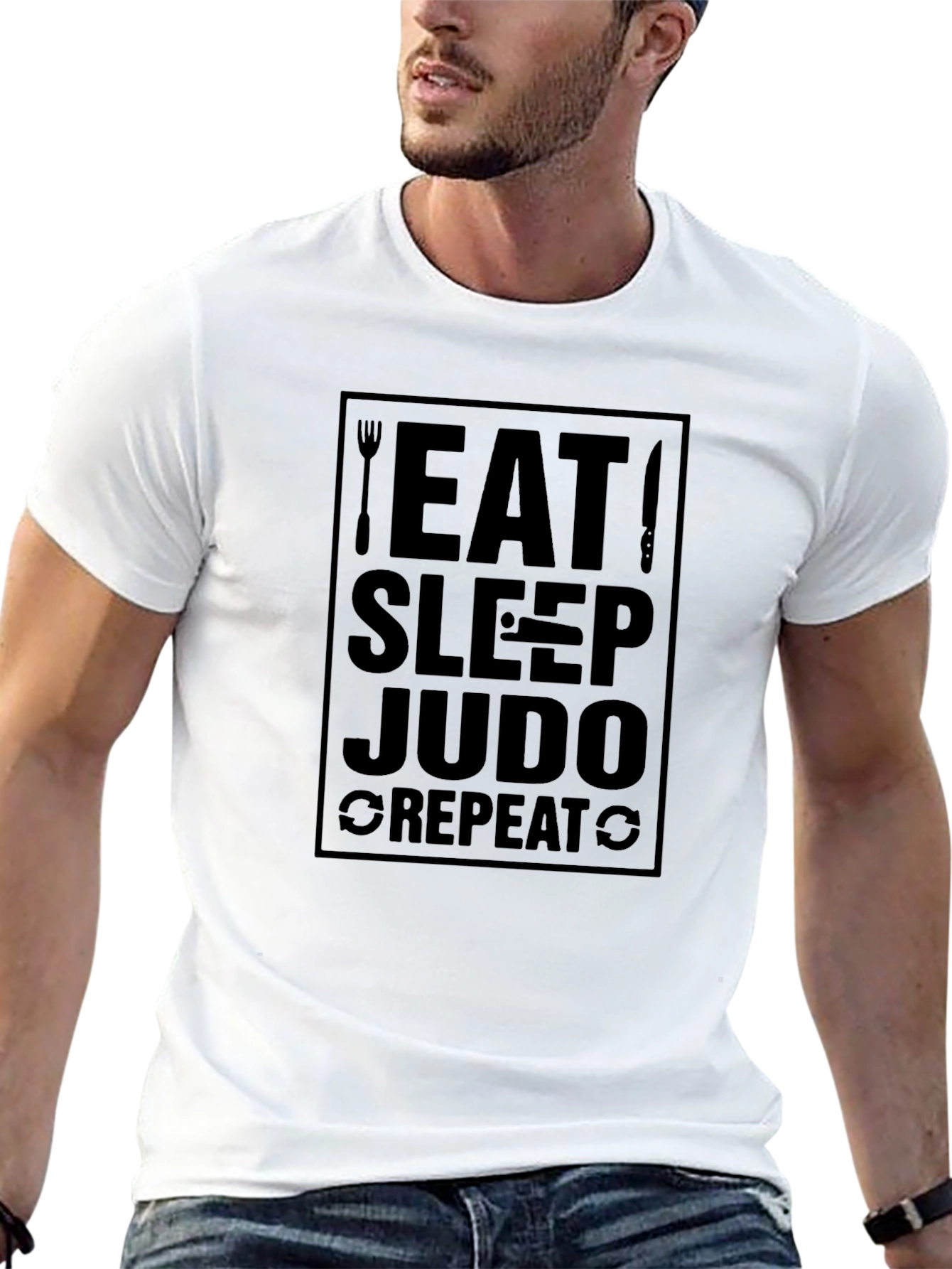 Eat Sleep Judo Repeat Black T-Shirt