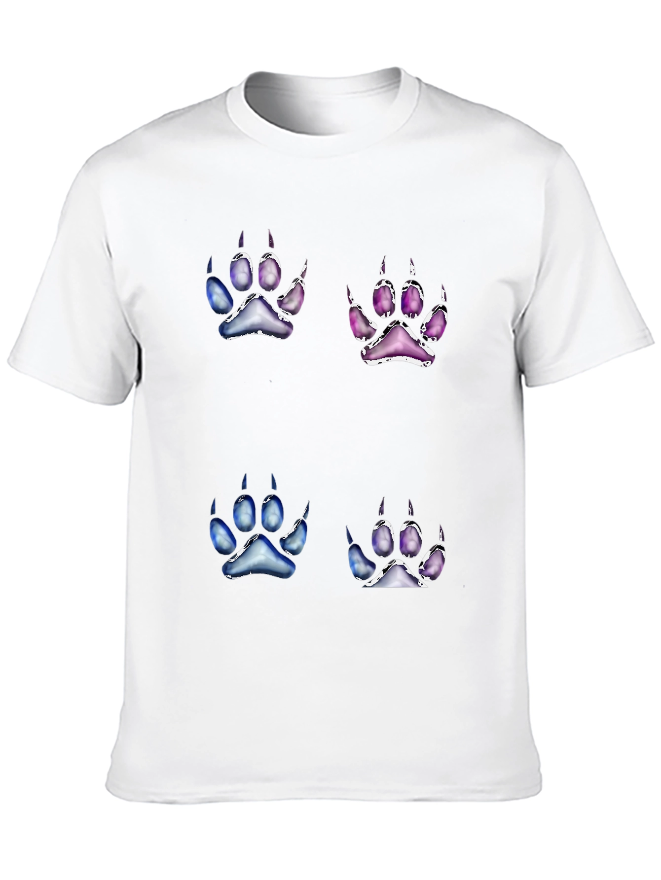 Unique Paw Print Graphic Tee - Black Cotton Blend