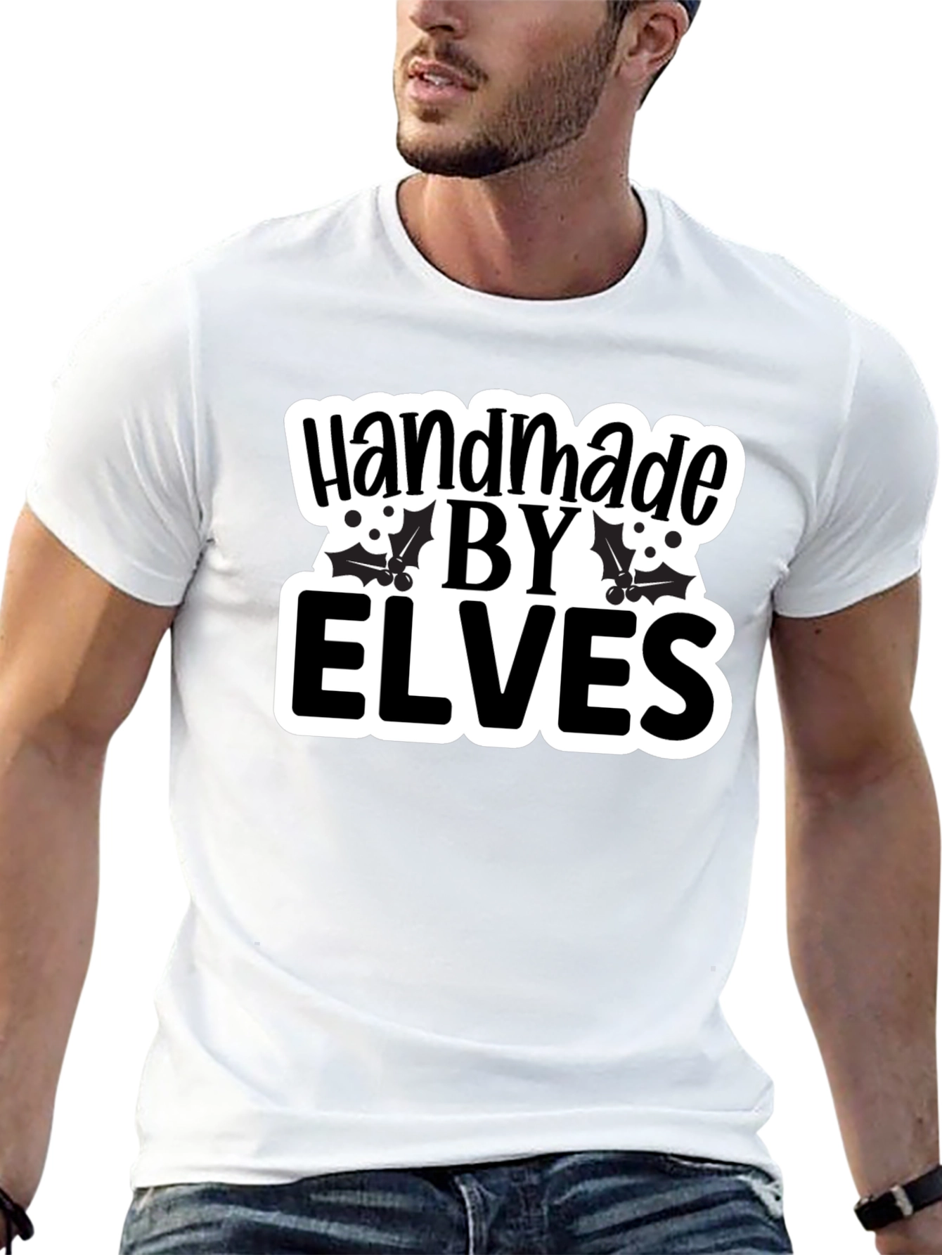 Handmade By Elves Black Holiday T-Shirt