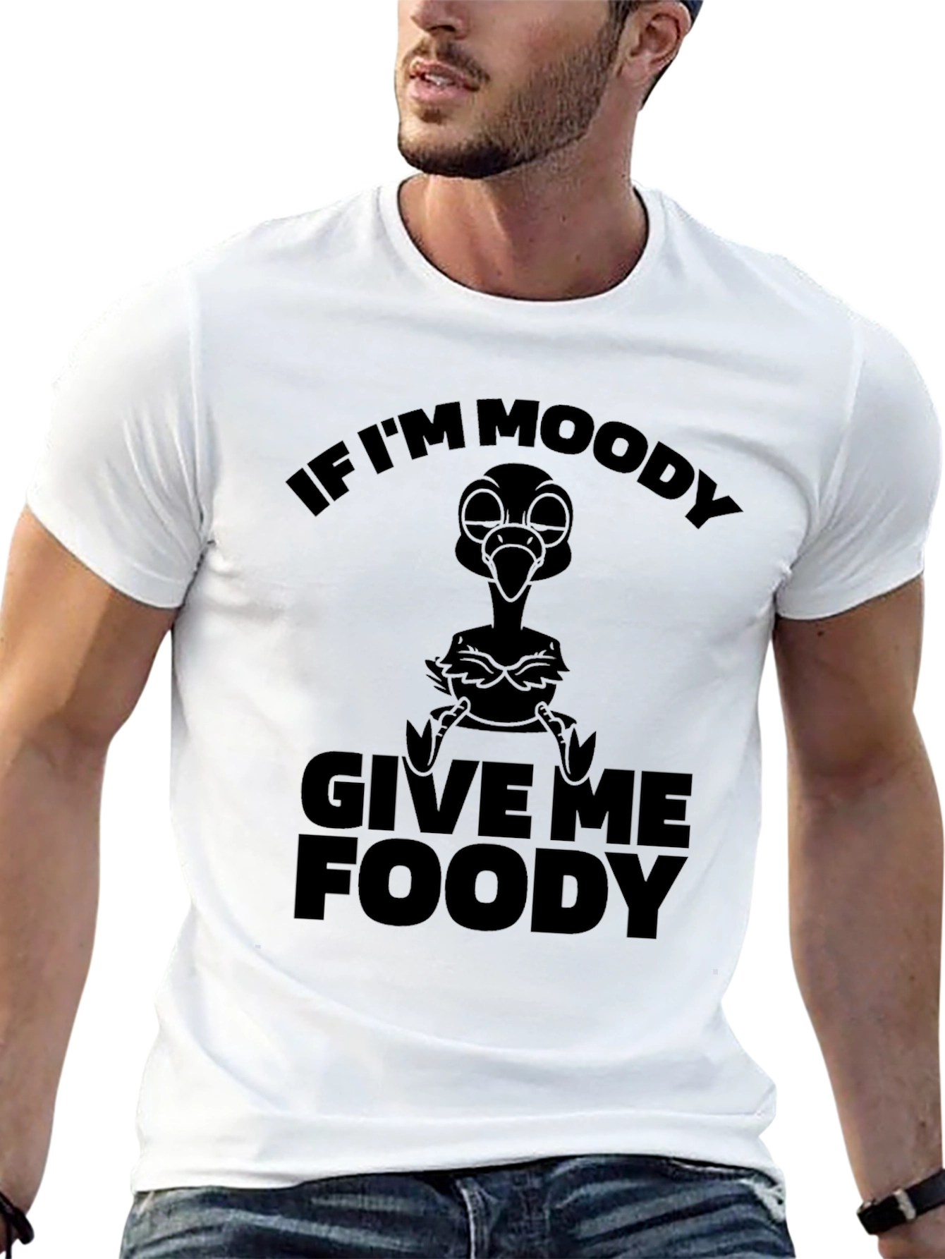 Moody Needs Foody Black T-Shirt