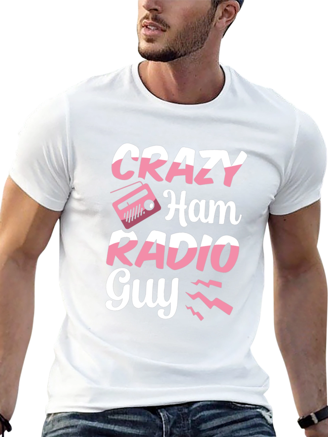 Crazy Ham Radio Guy T-Shirt - Black