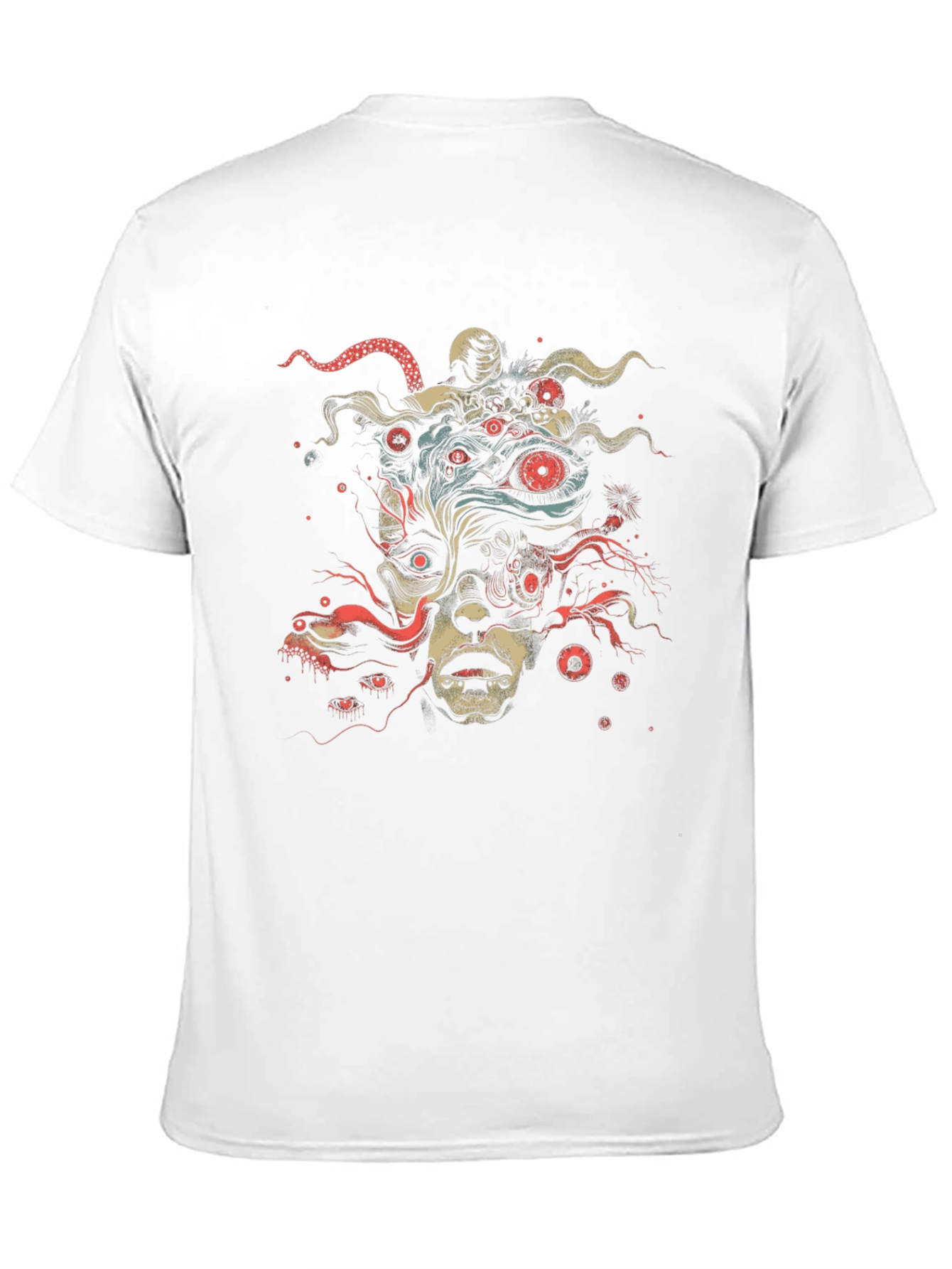 Surreal Horror Graphic Print Black T-Shirt