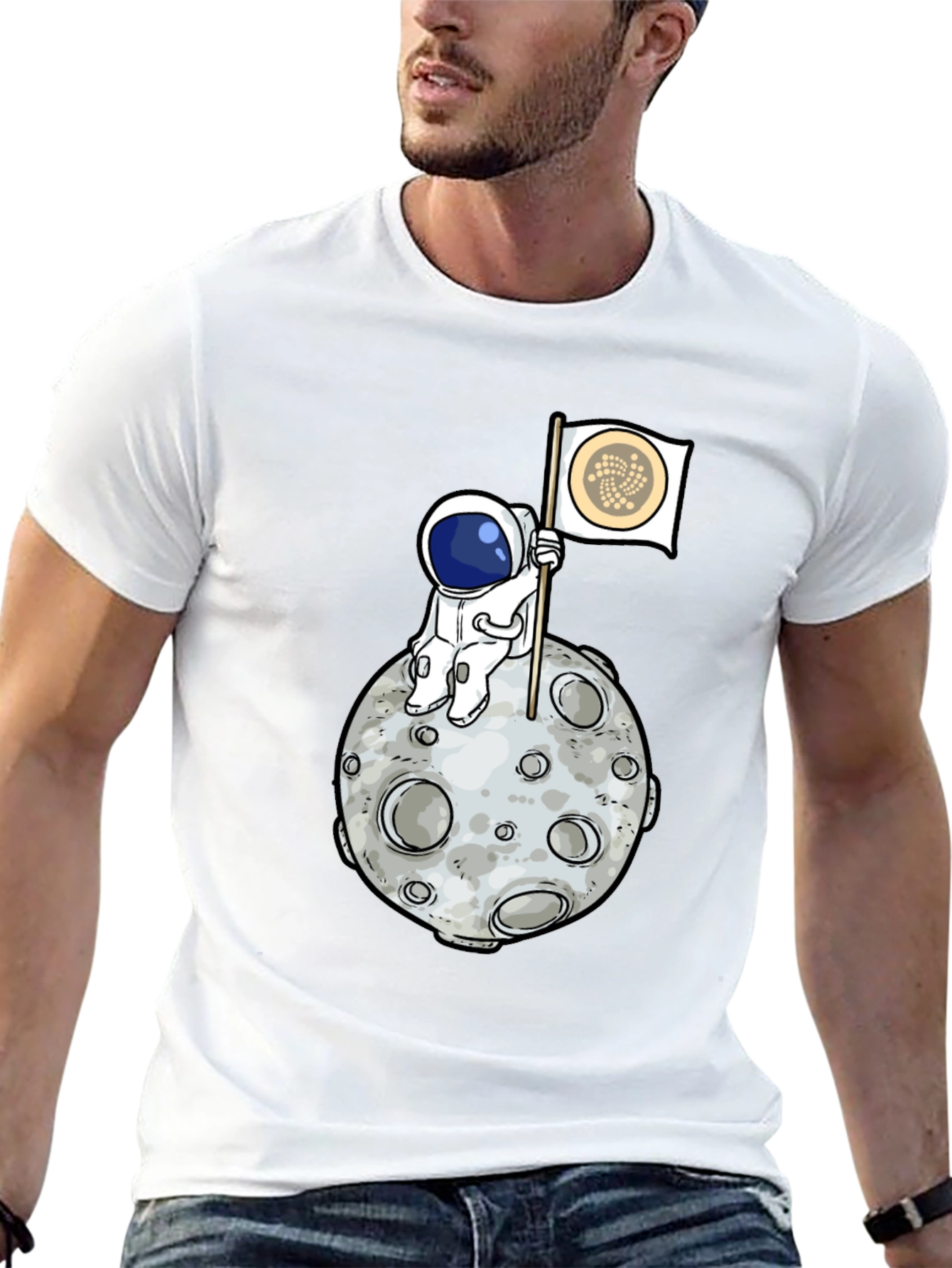 Astronaut on Moon Graphic T-Shirt
