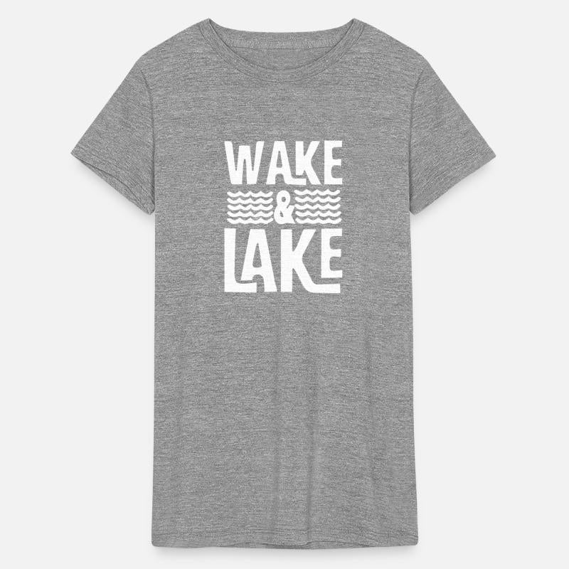 Wake And Lake Time Boating Design Captain T-shirt