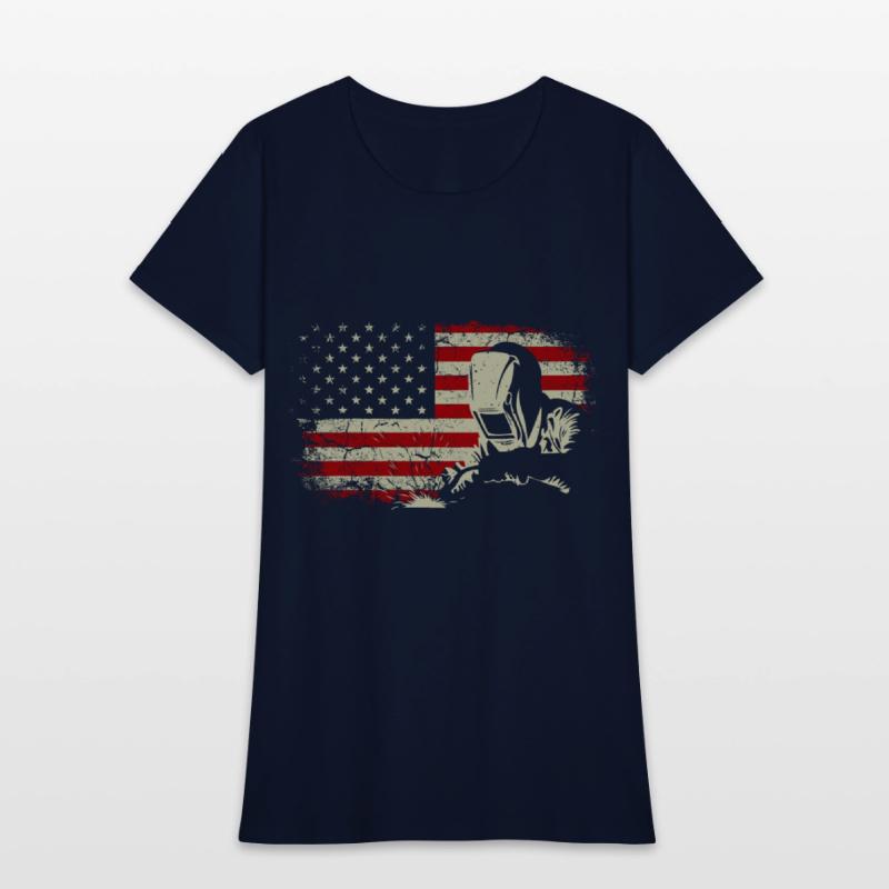 Welder Vintage USA American Flag Welding