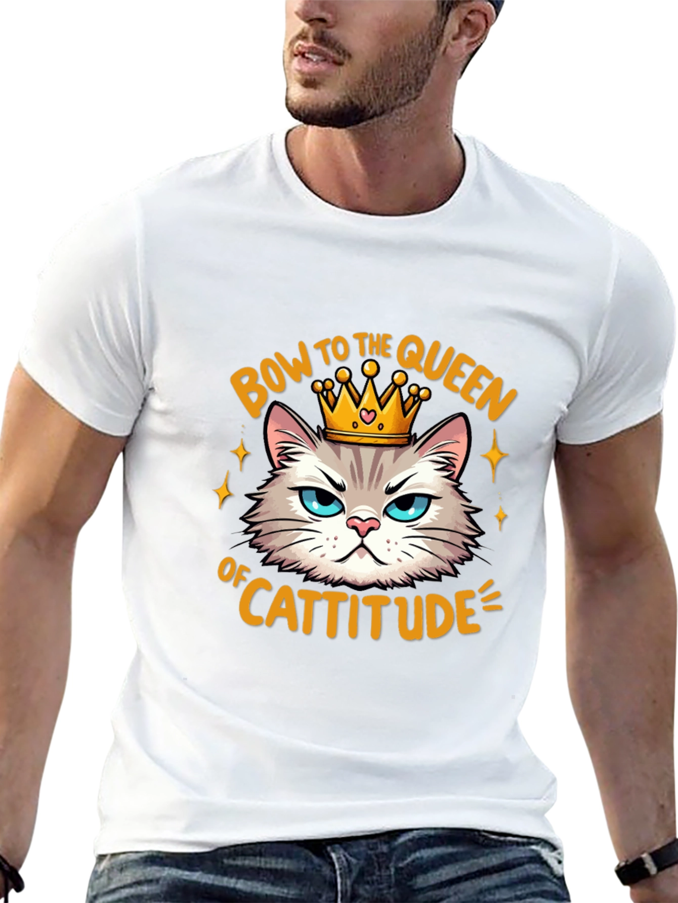 Queen Cattitude Graphic Tee - Black