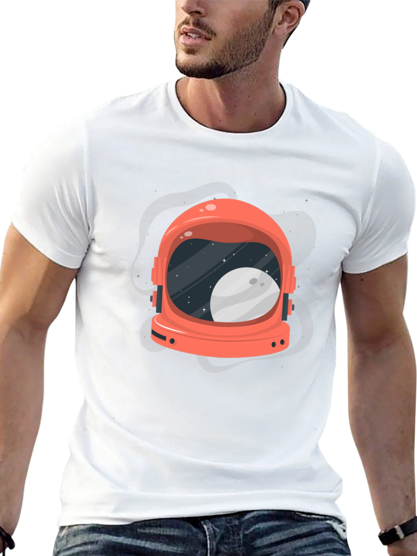 Retro Astronaut Helmet Graphic Tee