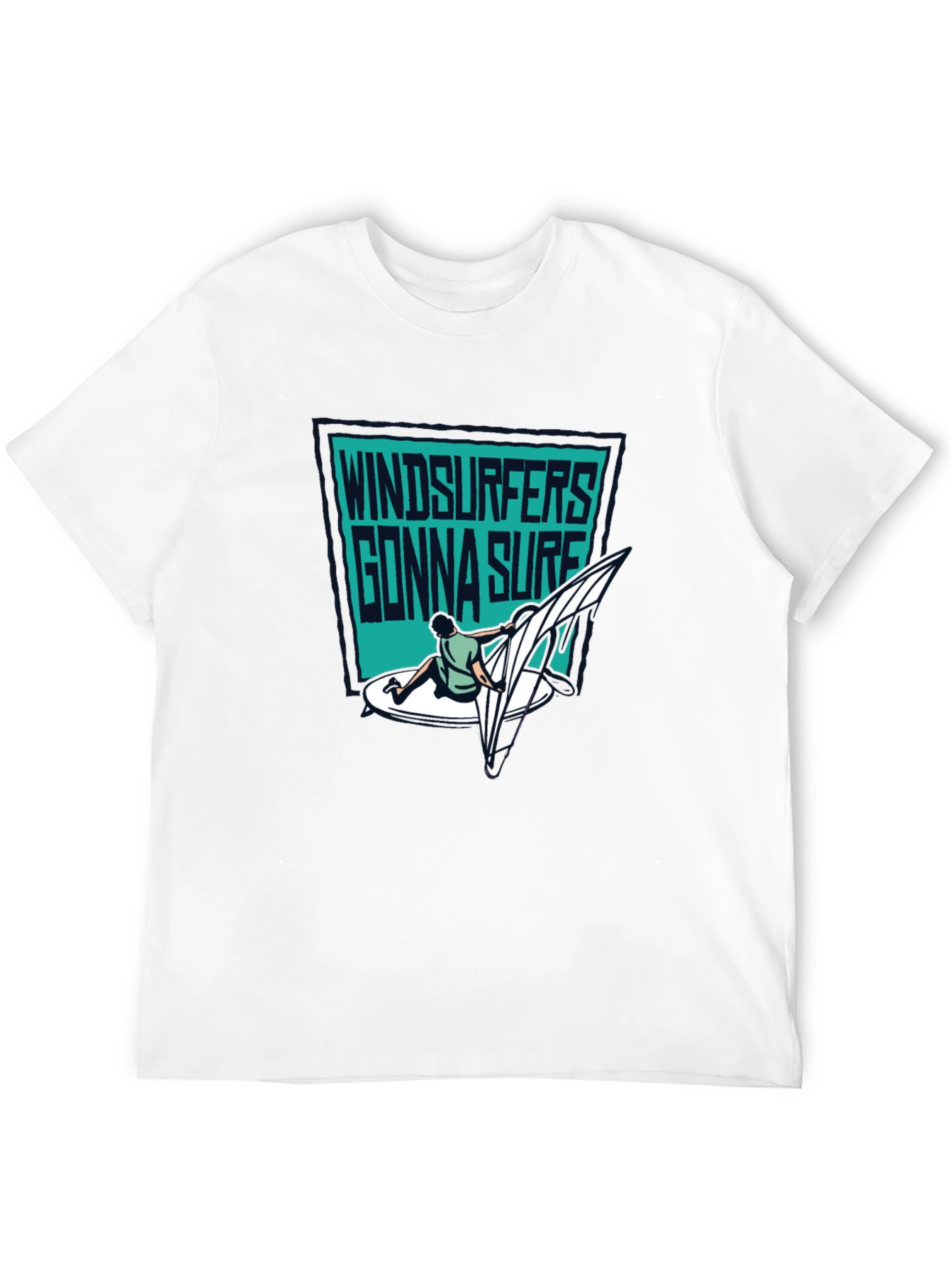 Windsurfers Gonna Surf T-Shirt - Black