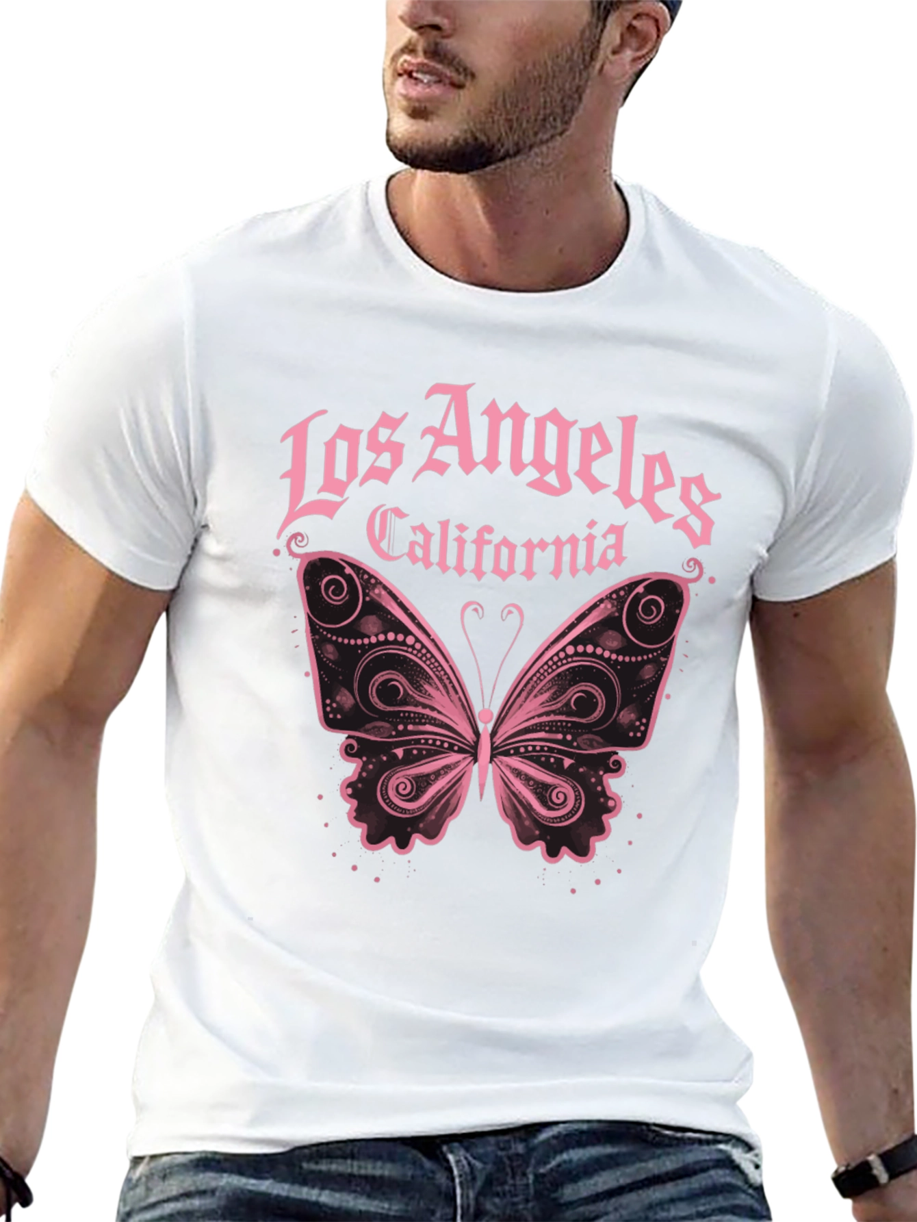 Los Angeles Butterfly Graphic T-Shirt