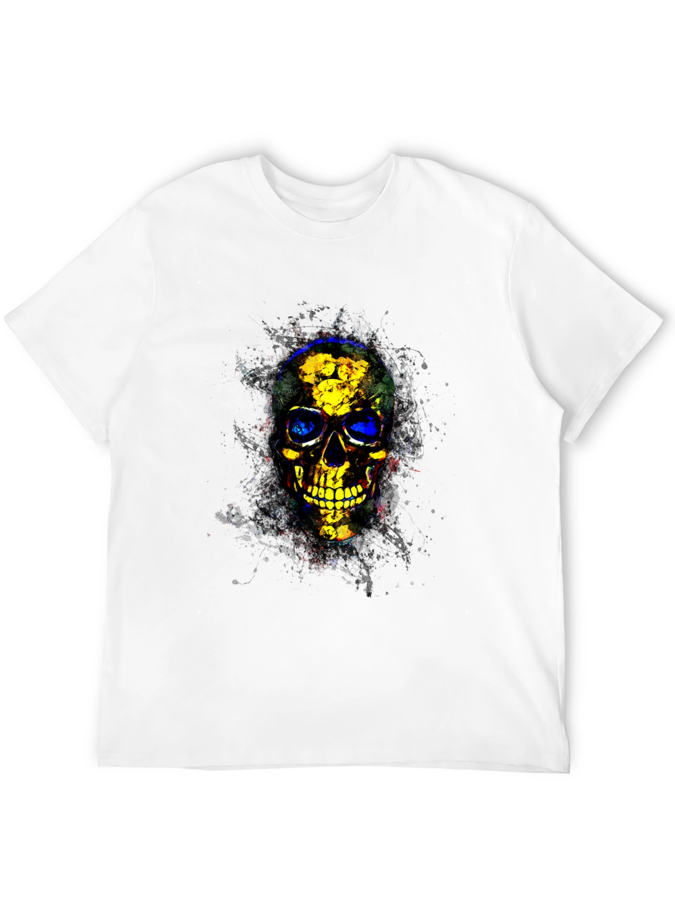 Skull Graphic Print Crew Neck Tee