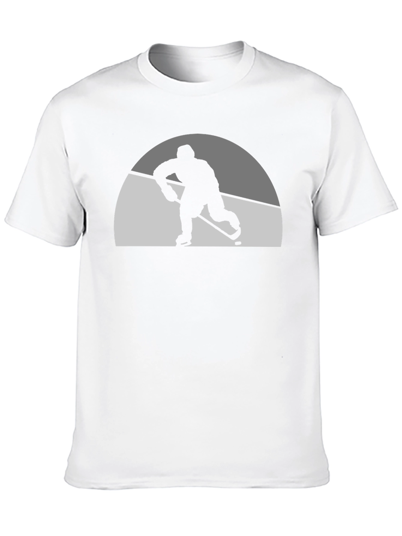 Hockey Player Silhouette Graphic Tee - Black