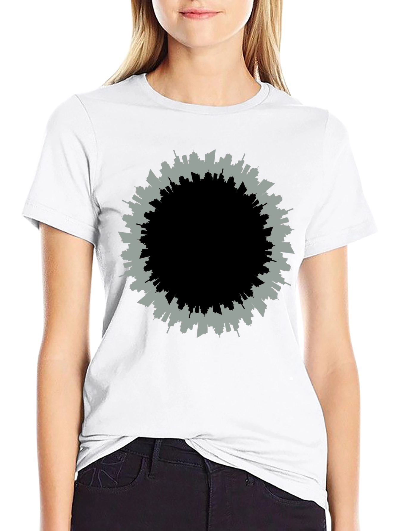 Cityscape Circle T-Shirt - Modern Urban Style