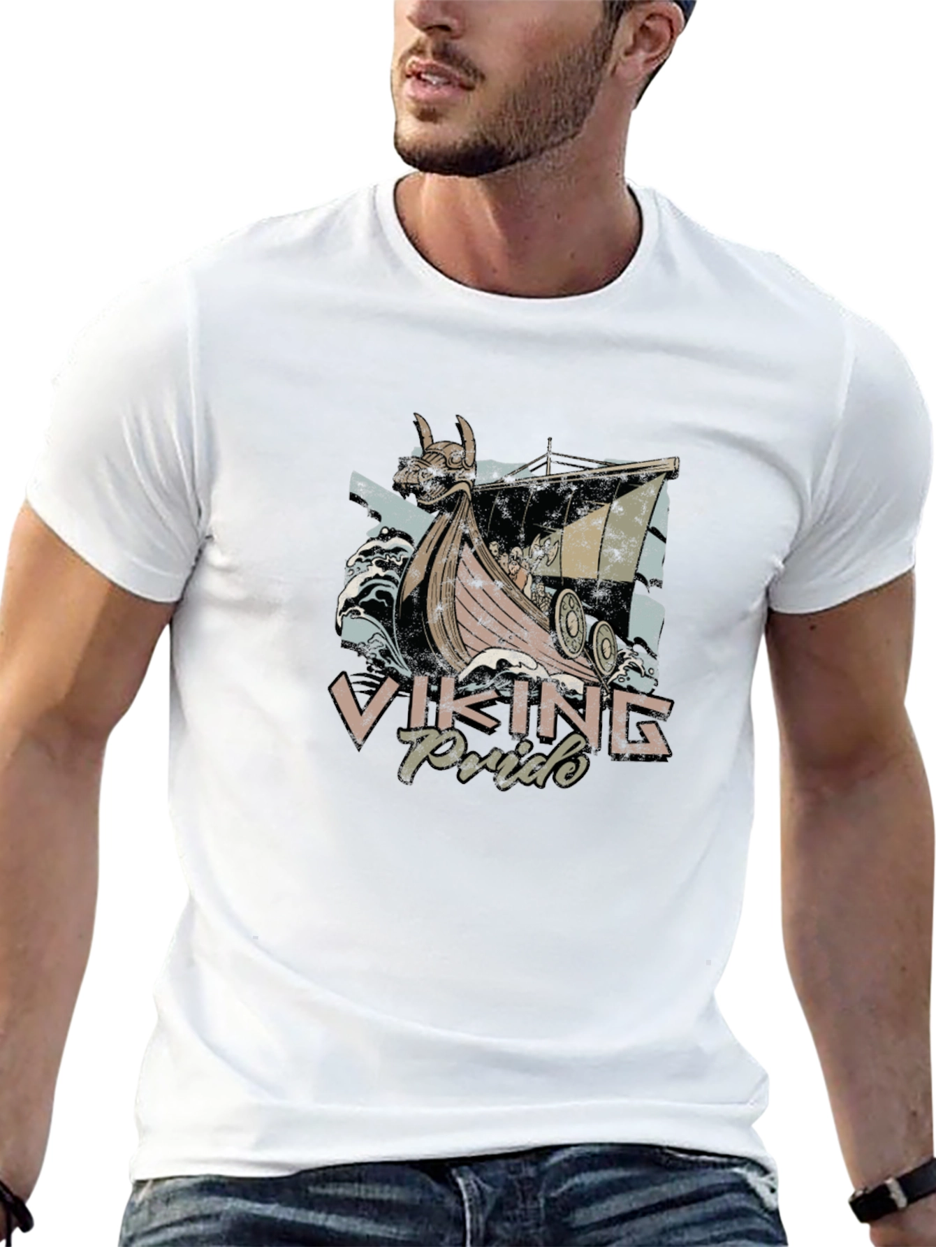 Viking Pride Graphic Tee - Black Cotton T-Shirt