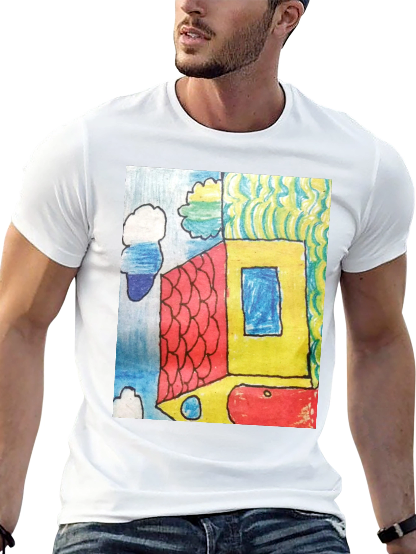 Abstract House Graphic Tee - Modern Art T-Shirt
