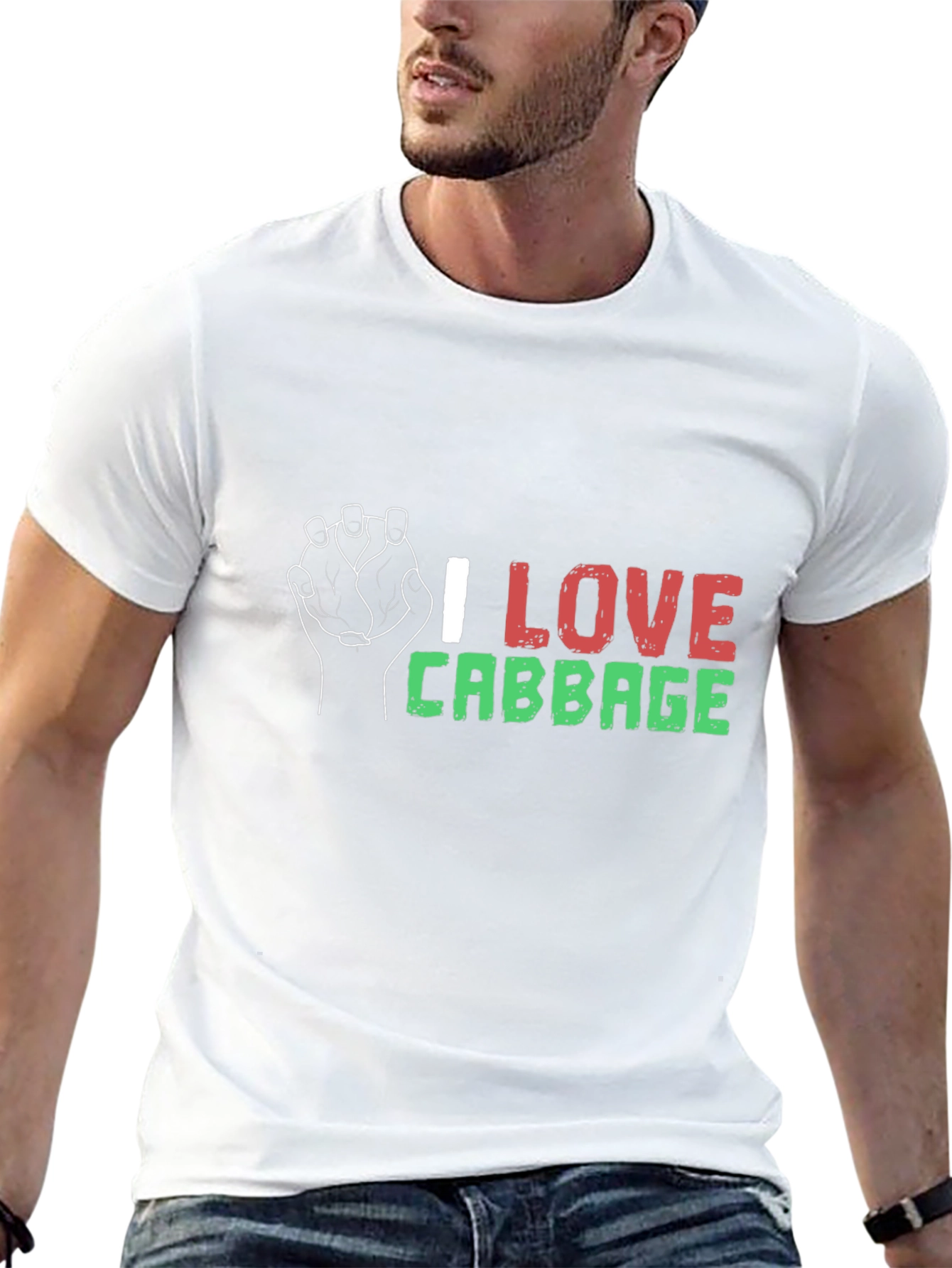 I Love Cabbage Graphic Tee - Black