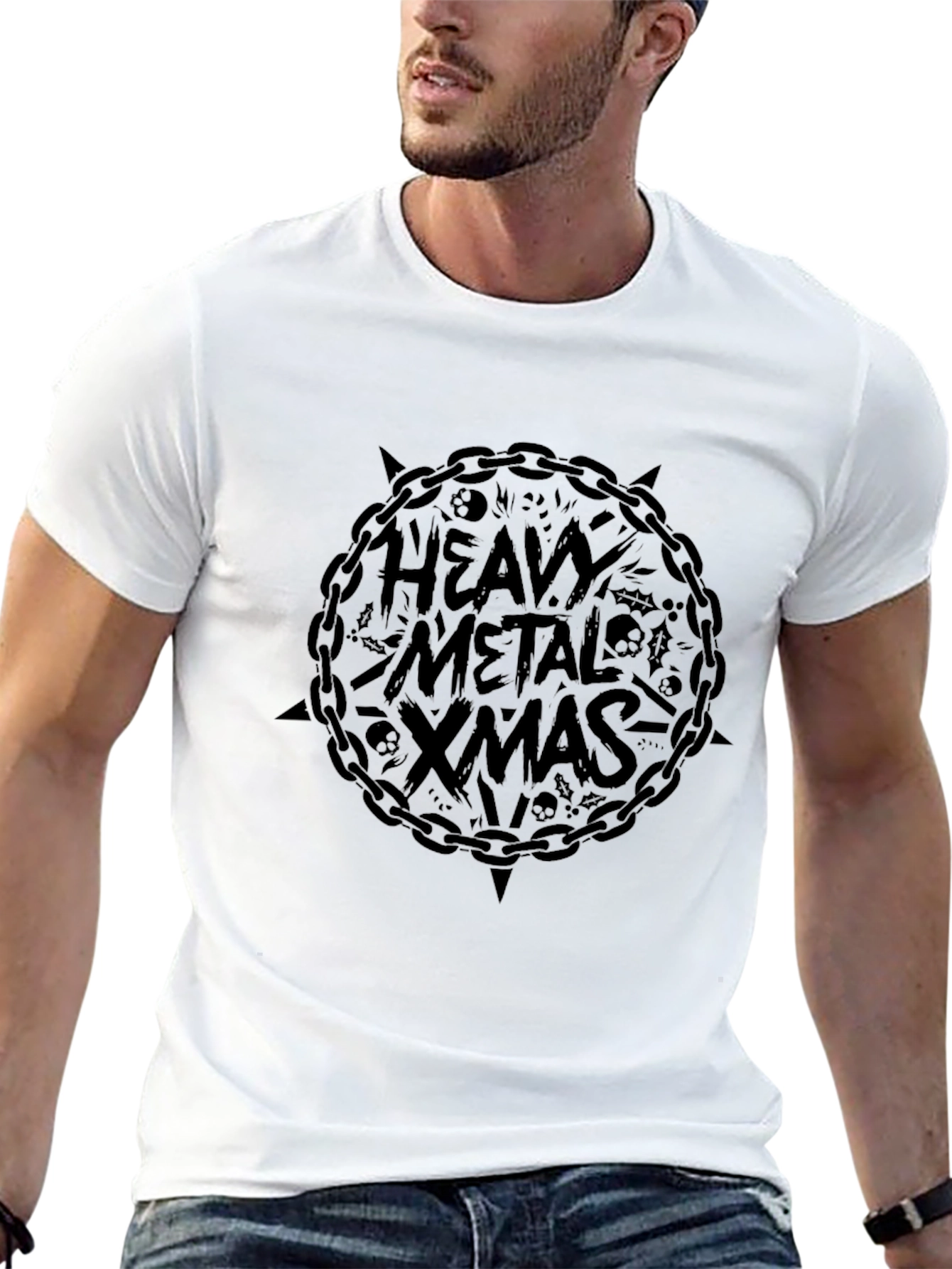 Heavy Metal Xmas Black Graphic T-Shirt