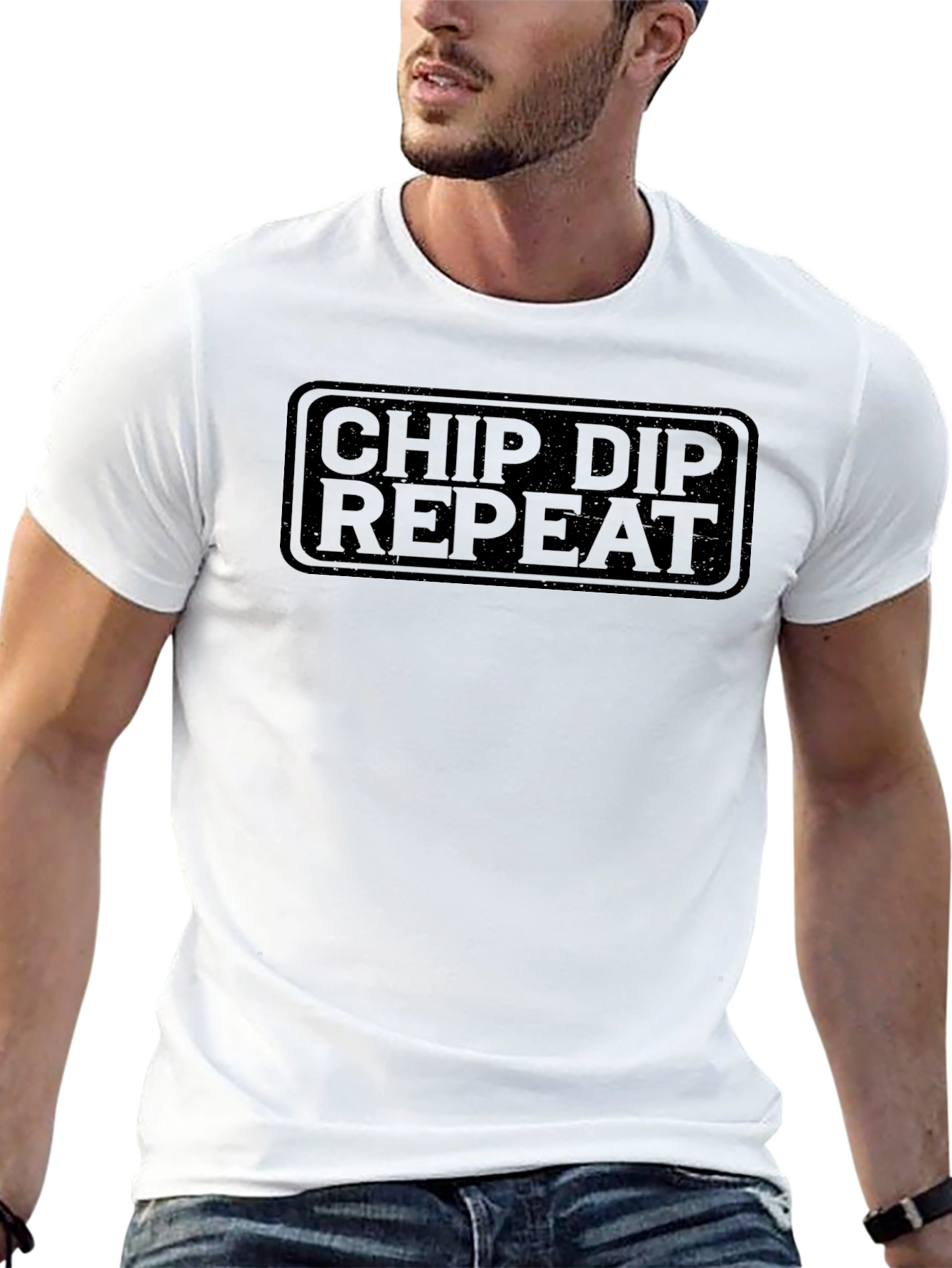 Chip Dip Repeat Graphic Tee - Black T-Shirt
