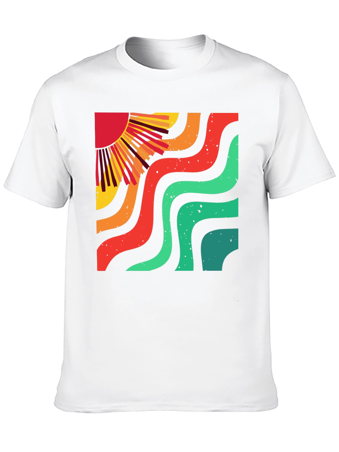 Retro Sun Wave Black T-Shirt