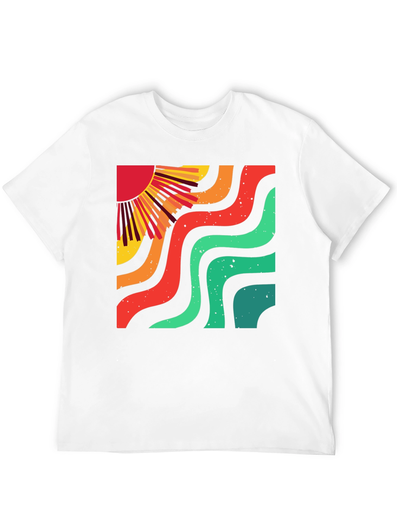 Retro Sun Wave Black T-Shirt