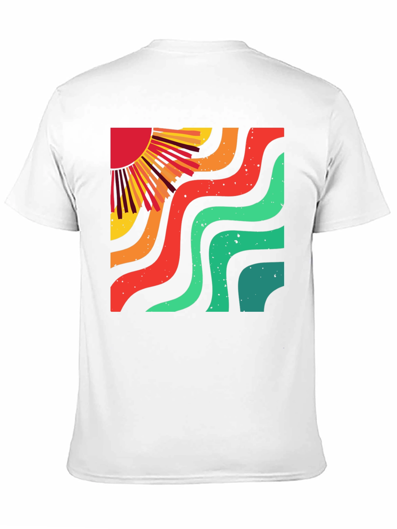 Retro Sun Wave Black T-Shirt