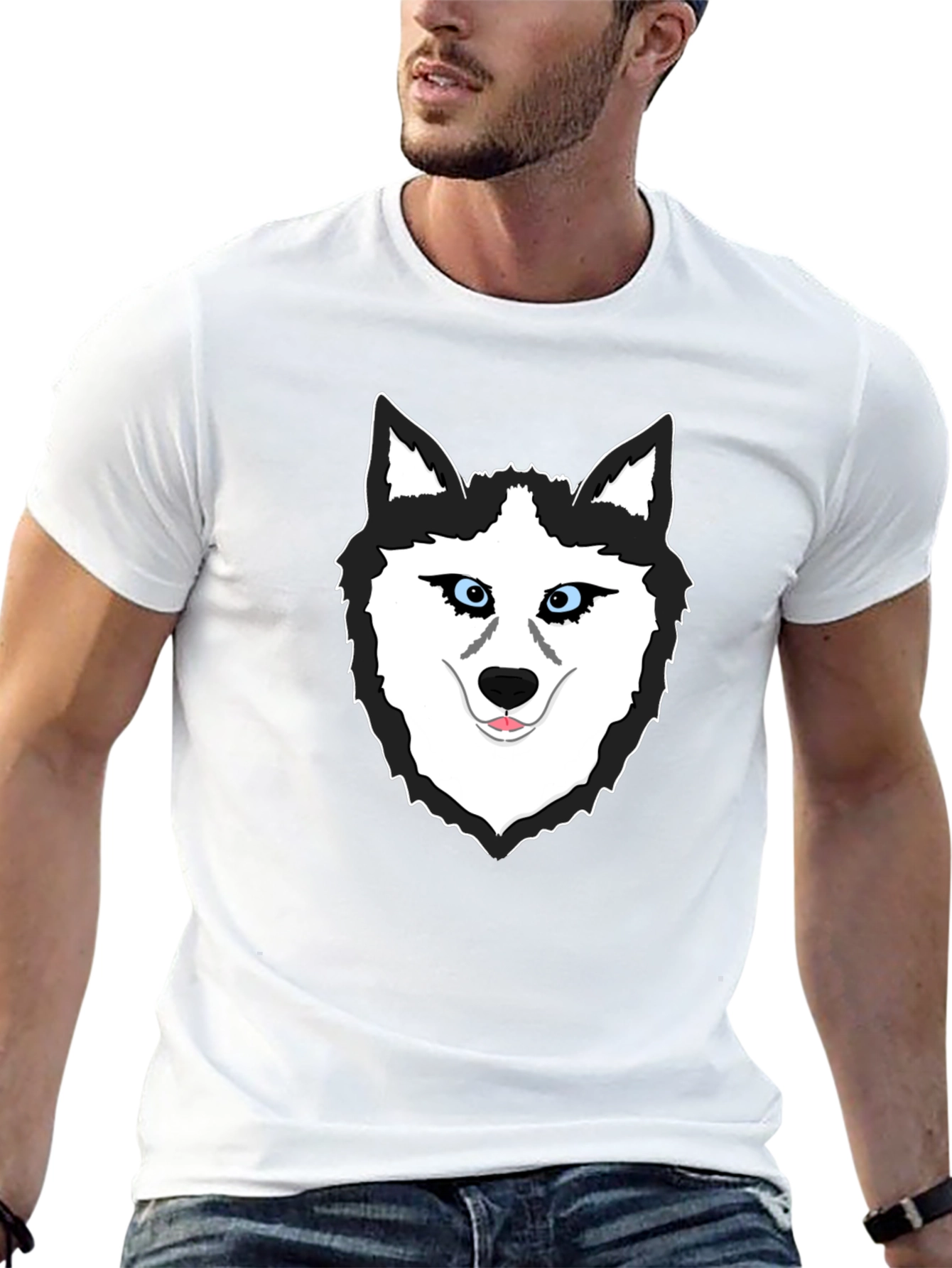 Cool Husky Graphic T-Shirt - Black