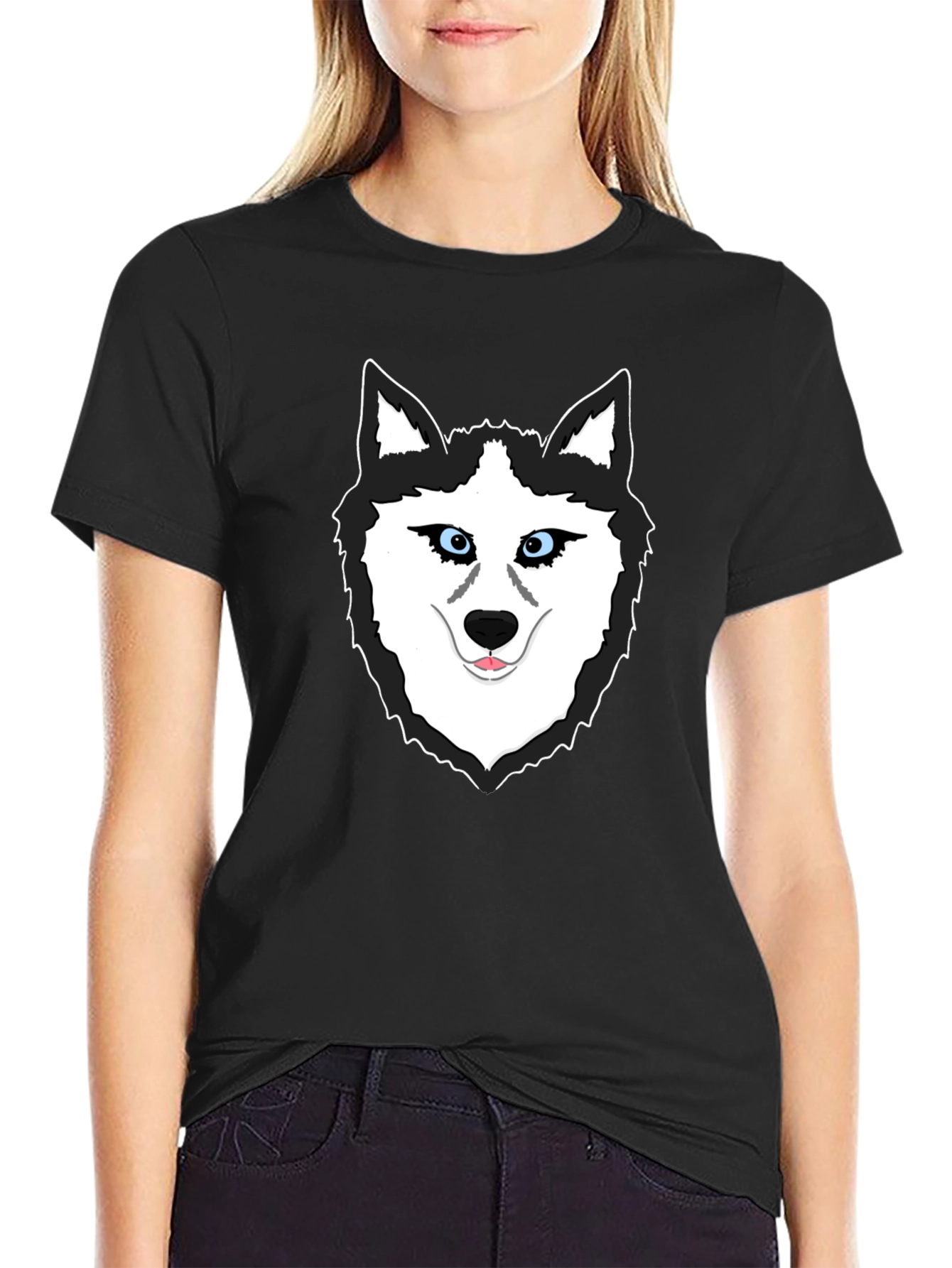 Cool Husky Graphic T-Shirt - Black