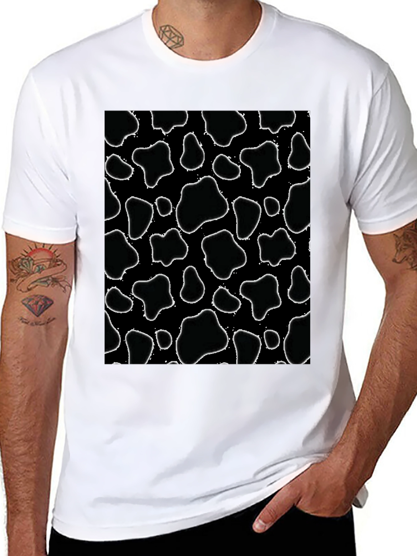 Cow Print Black T-Shirt