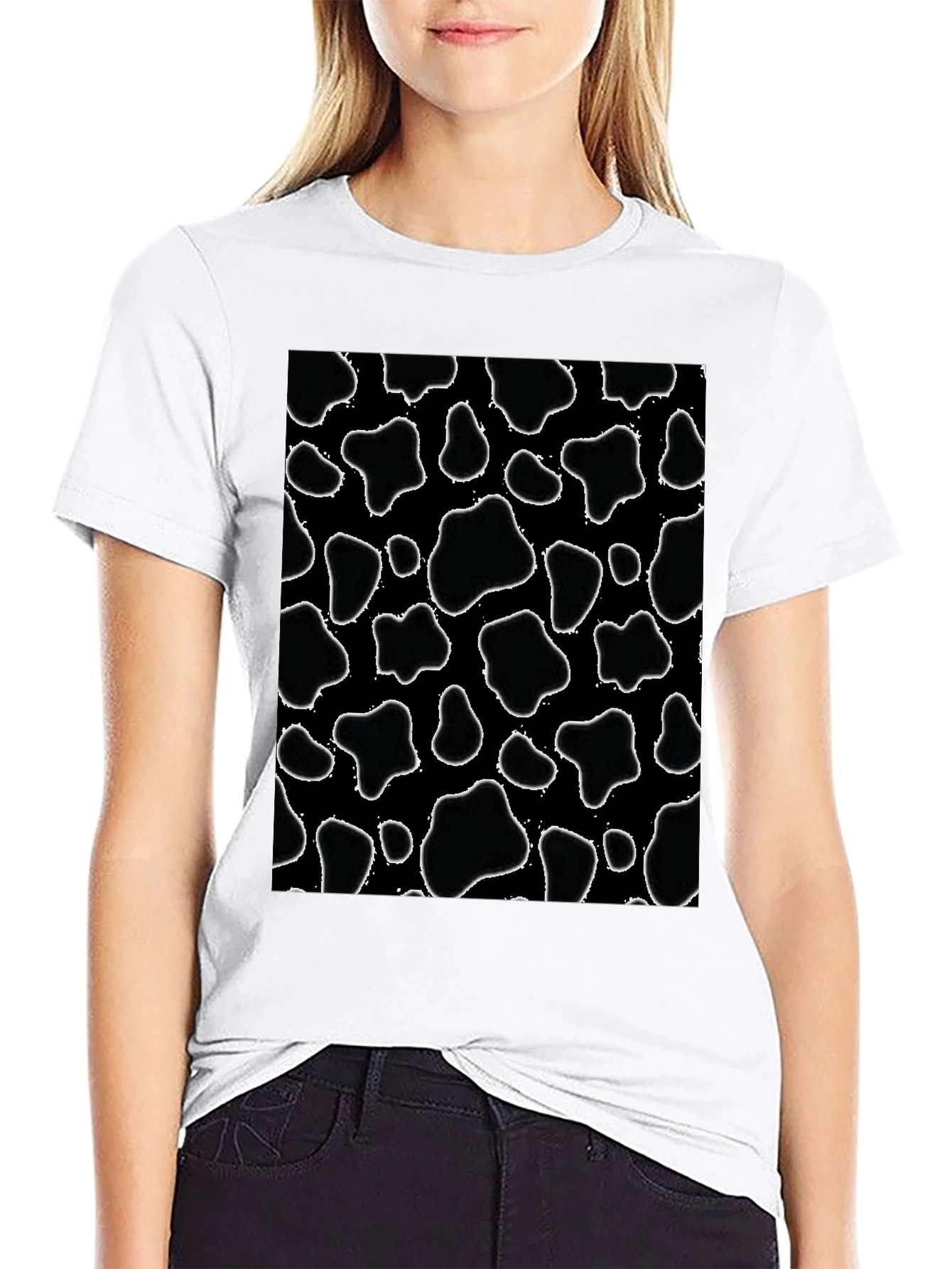 Cow Print Black T-Shirt