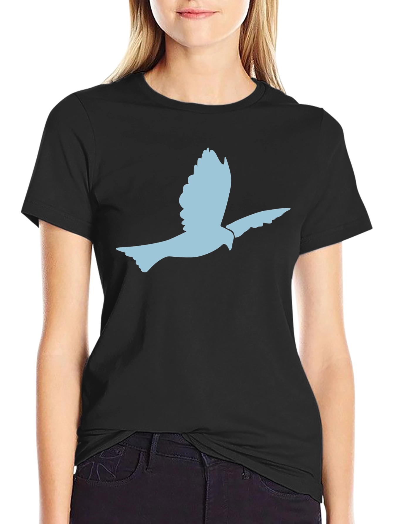 Peace Dove Graphic Black Tee