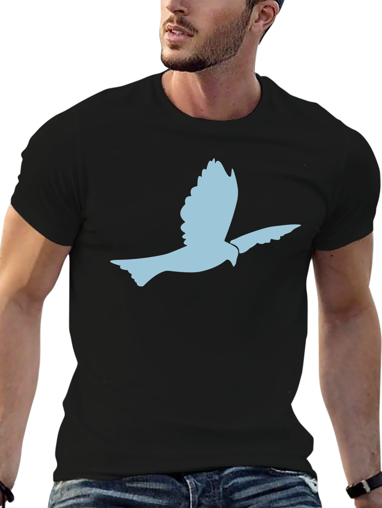 Peace Dove Graphic Black Tee