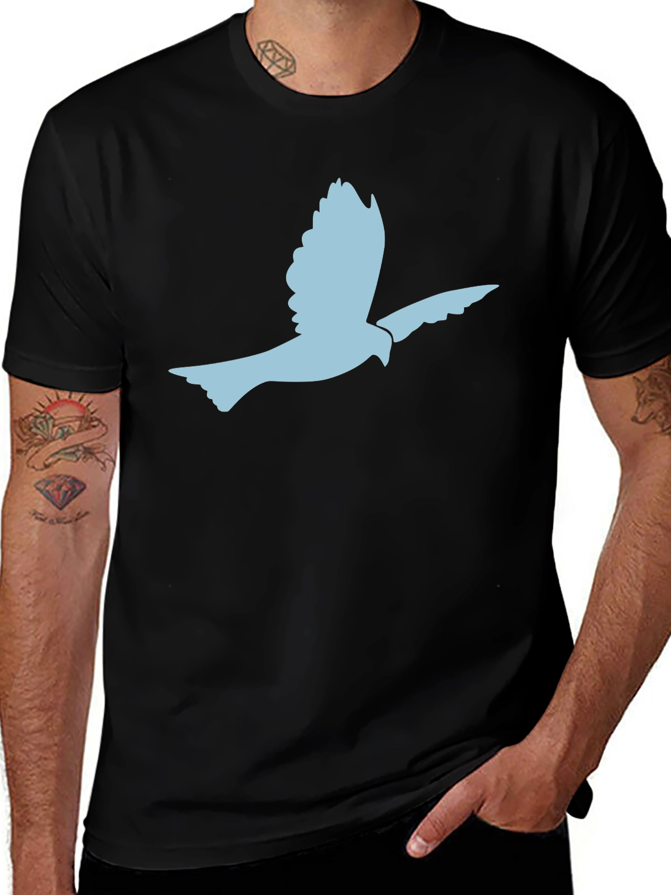 Peace Dove Graphic Black Tee